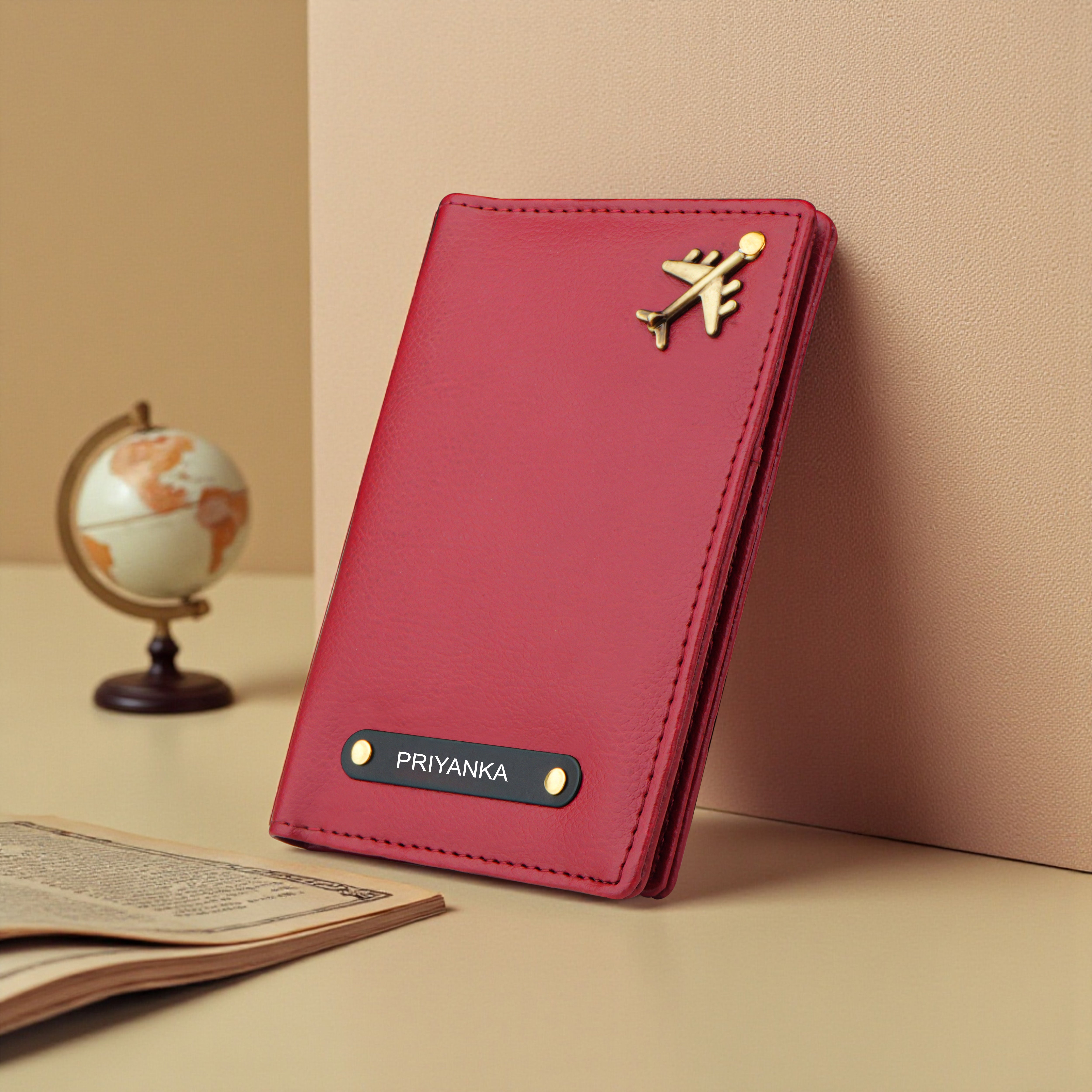 Personalized Wanderlust Passport Cover - Red