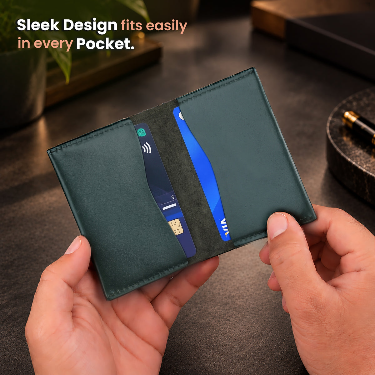 Axis Slim Leather Cardholder - Green