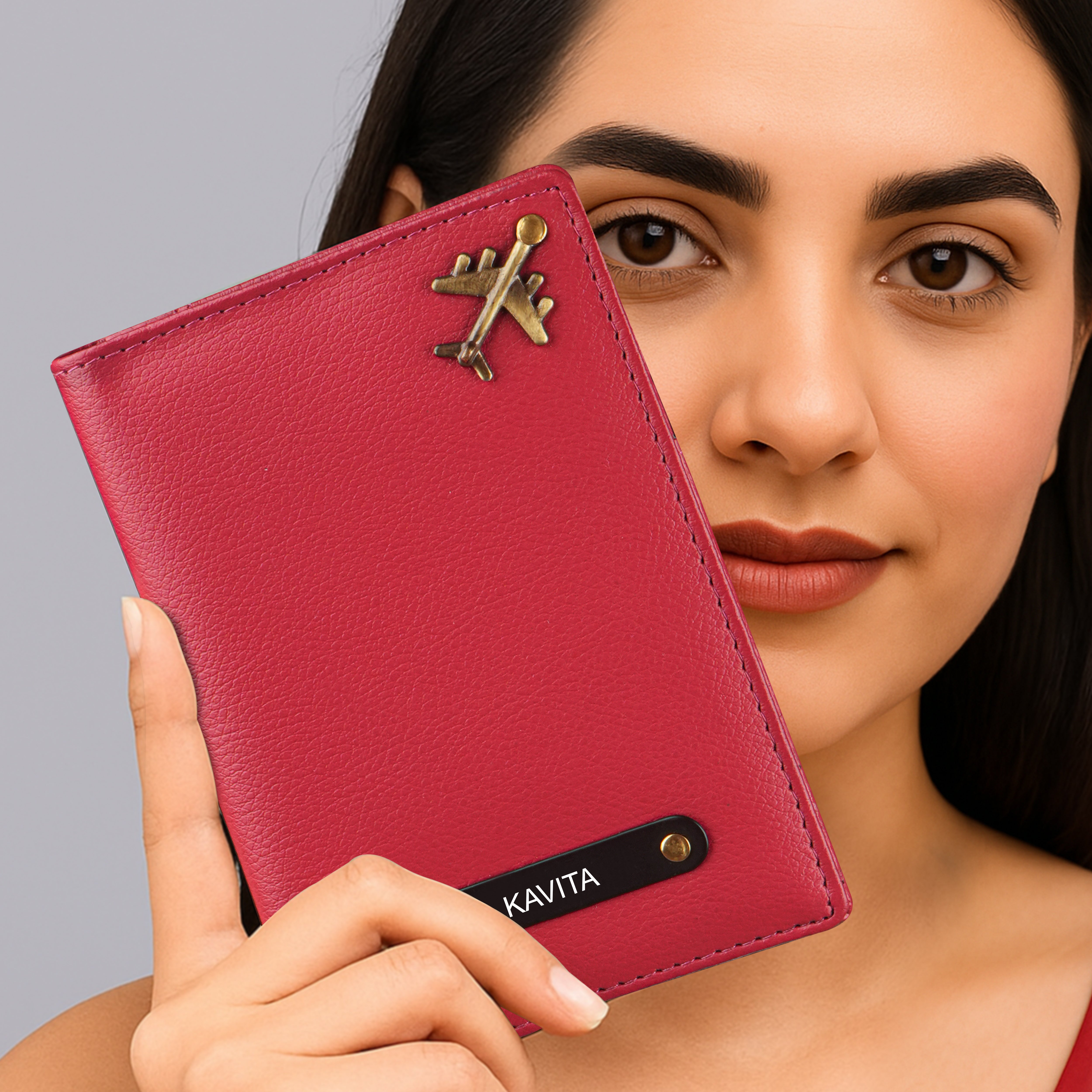 Personalized Wanderlust Passport Cover - Red