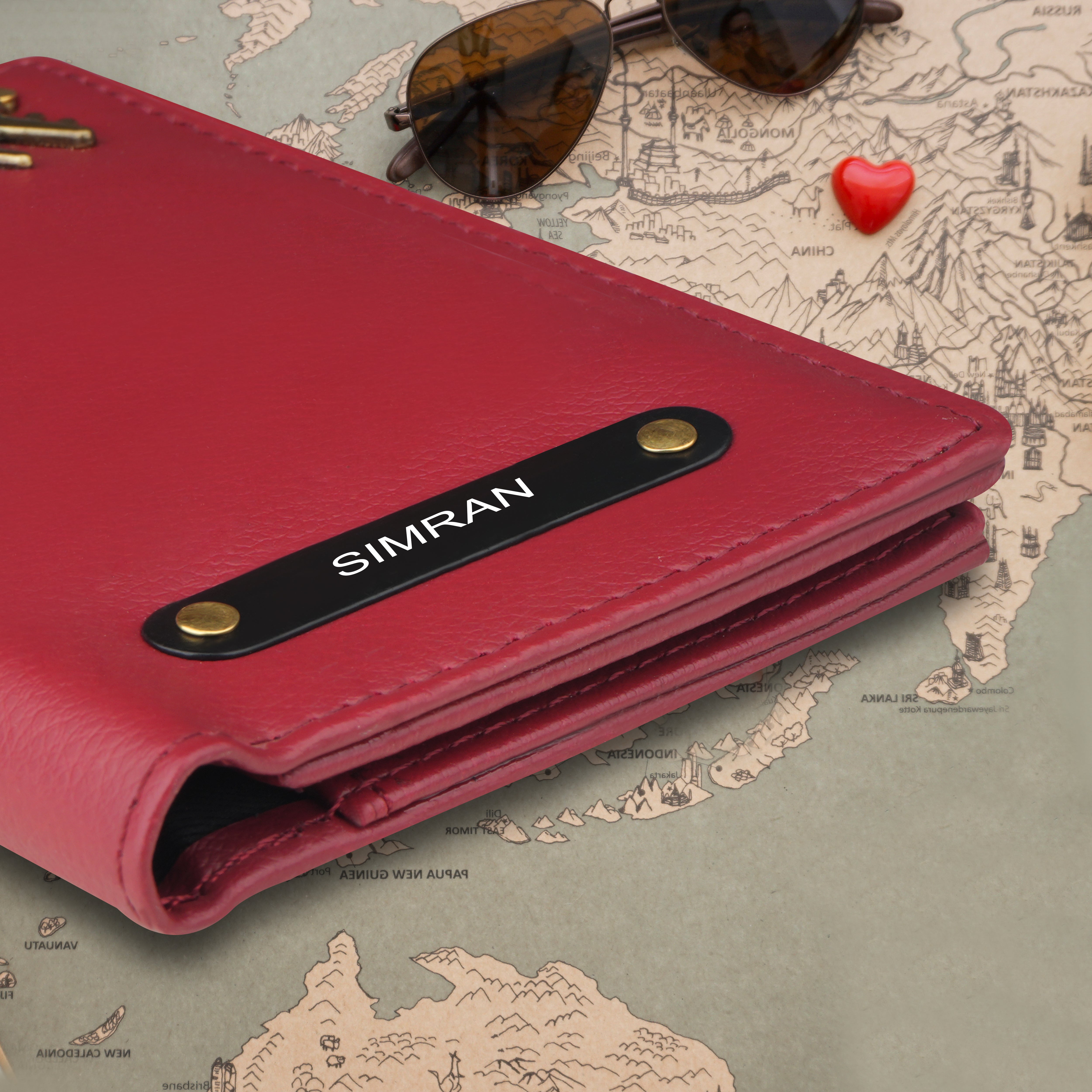Personalized Wanderlust Passport Cover - Red