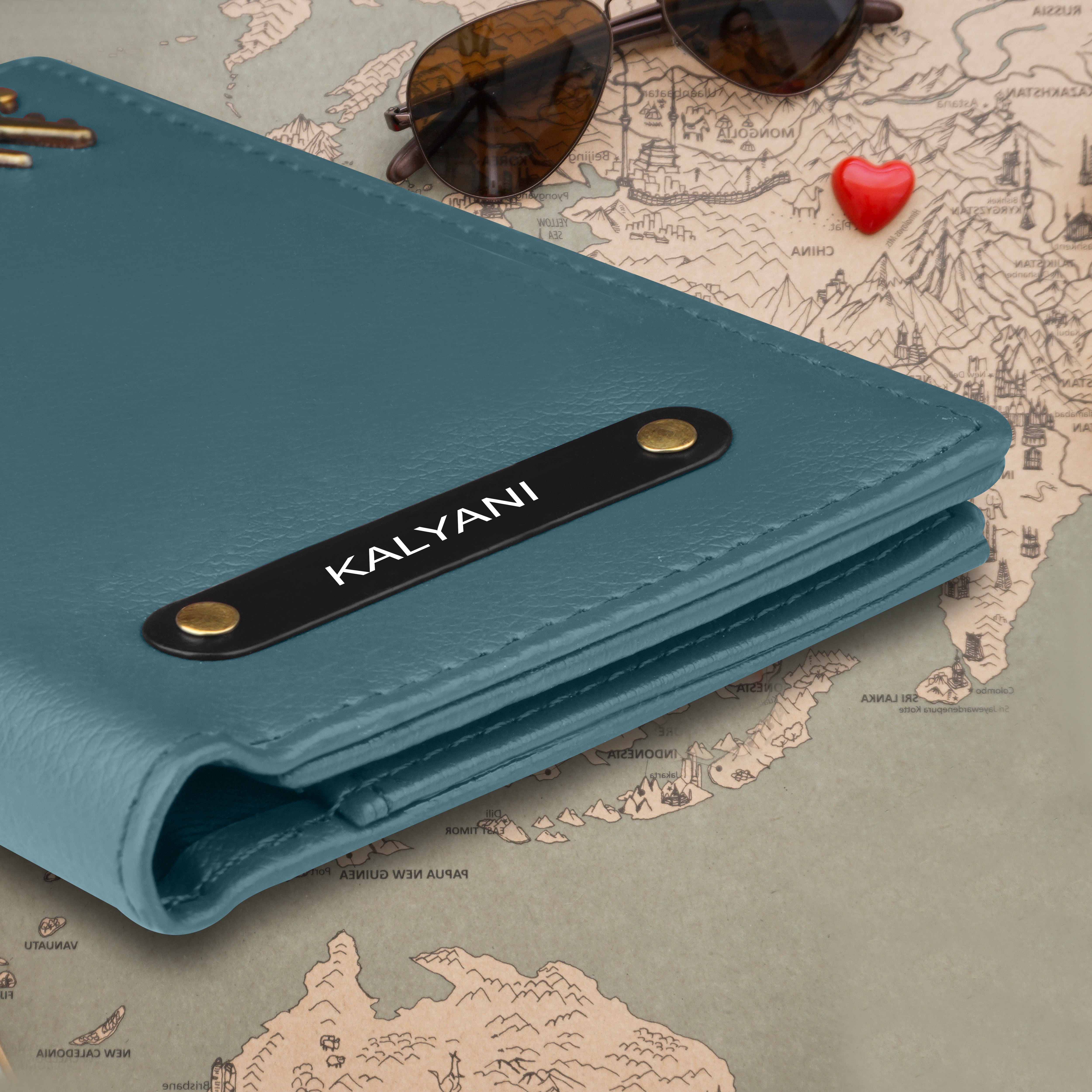 Personalized Wanderlust Passport Cover - Blue