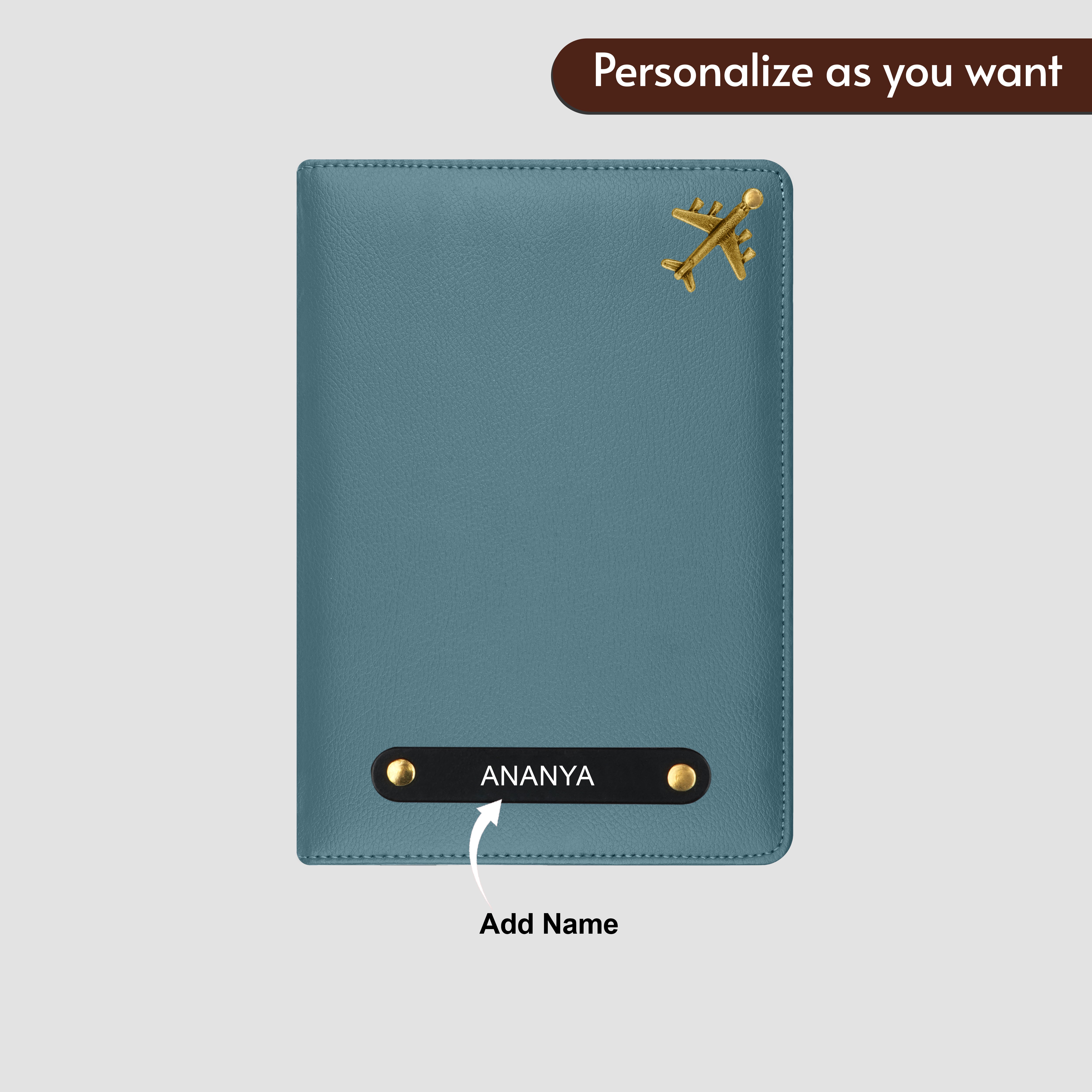 Personalized Wanderlust Passport Cover - Blue