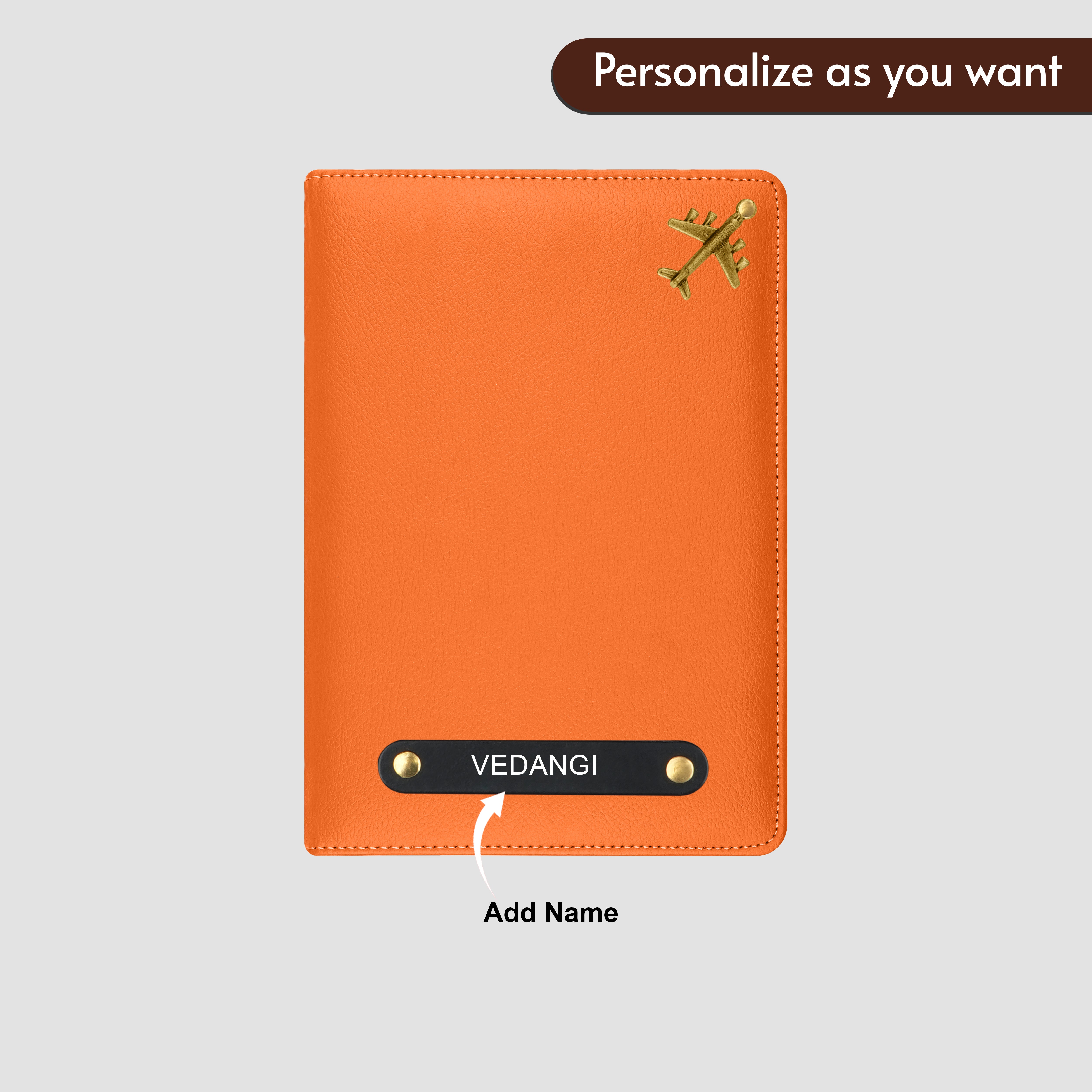 Personalized Wanderlust Passport Cover - Orange