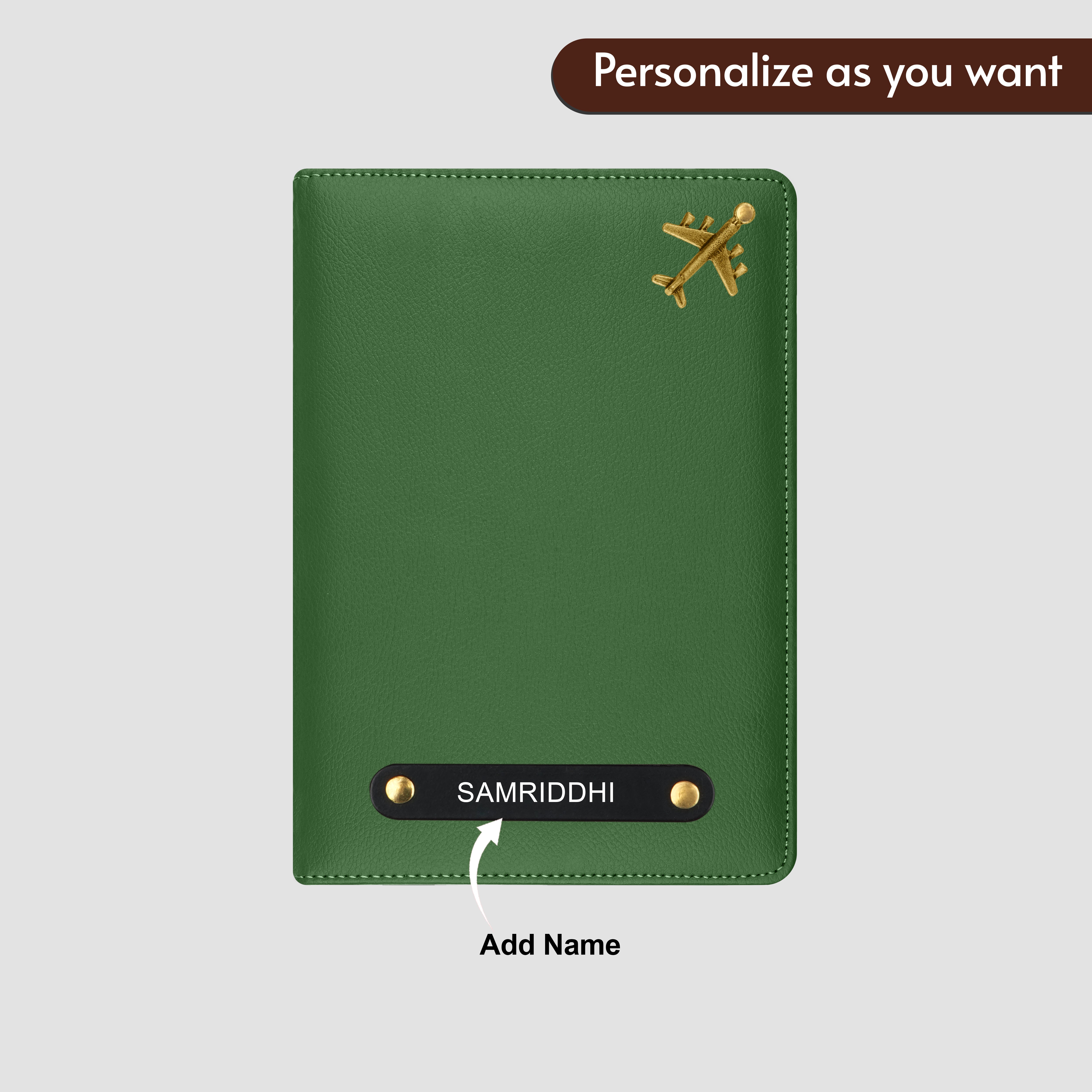 Personalized Wanderlust Passport Cover - Green
