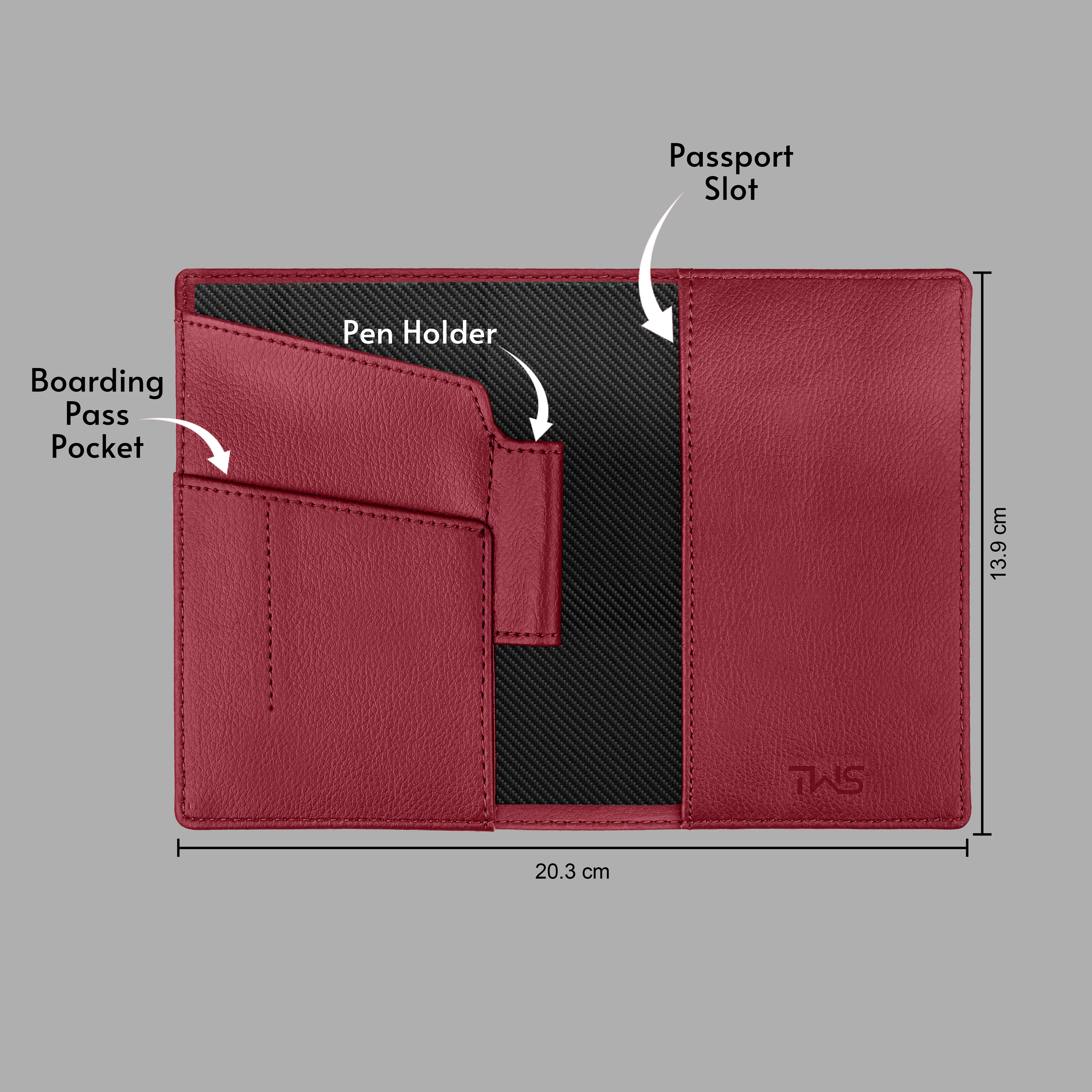 Personalized Wanderlust Passport Cover - Maroon