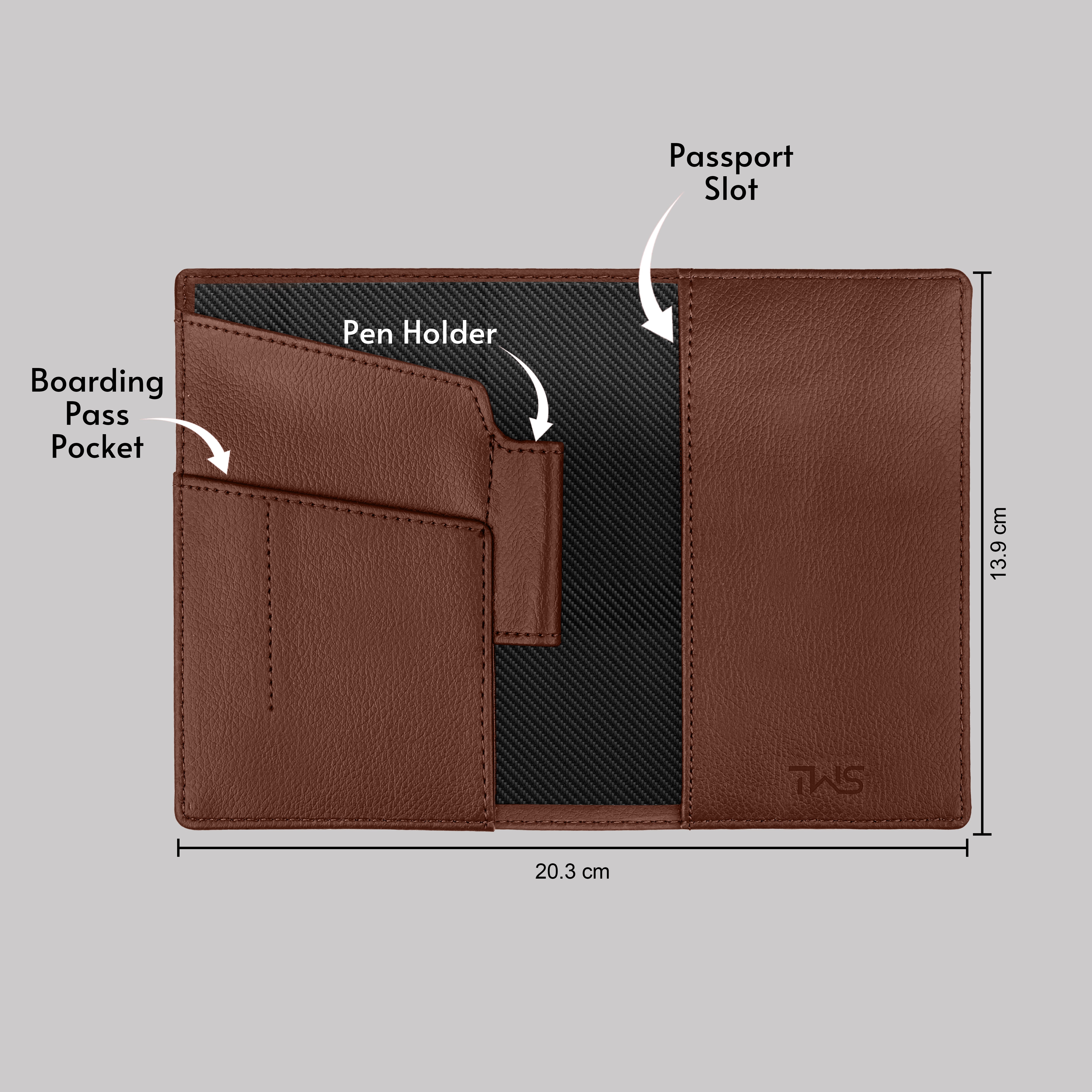 Personalized Wanderlust Passport Cover - Brown