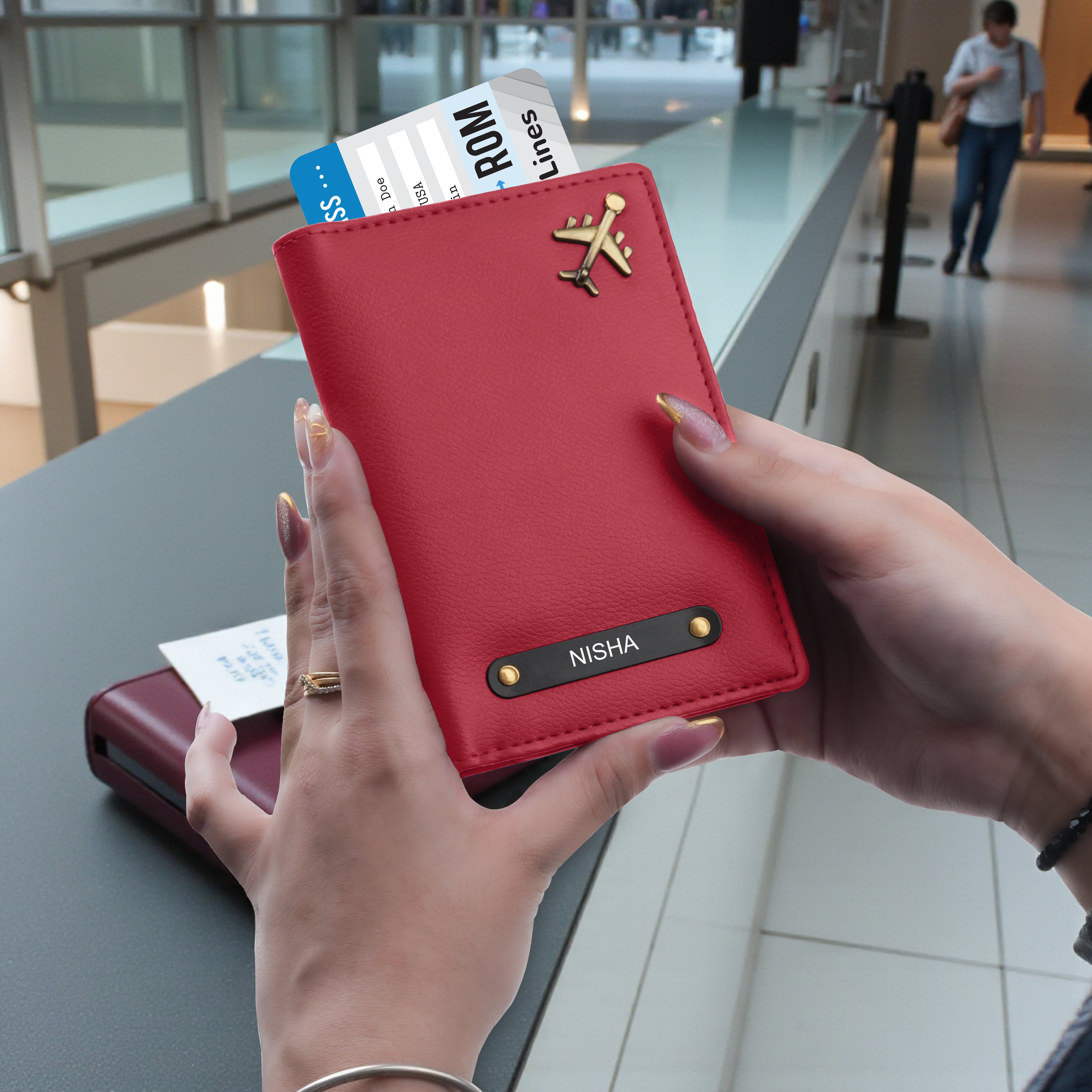 Personalized Wanderlust Passport Cover - Red
