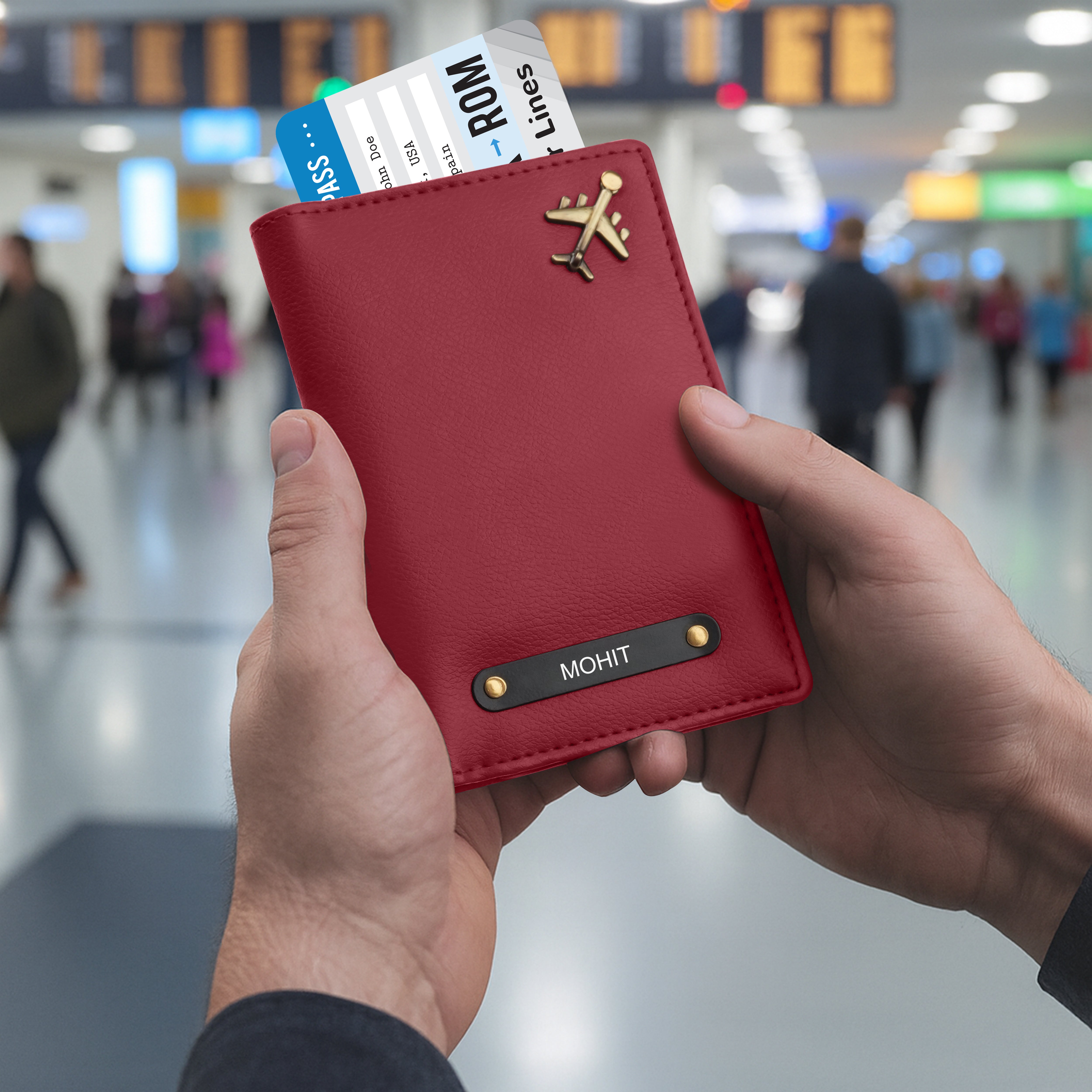 Personalized Wanderlust Passport Cover - Maroon