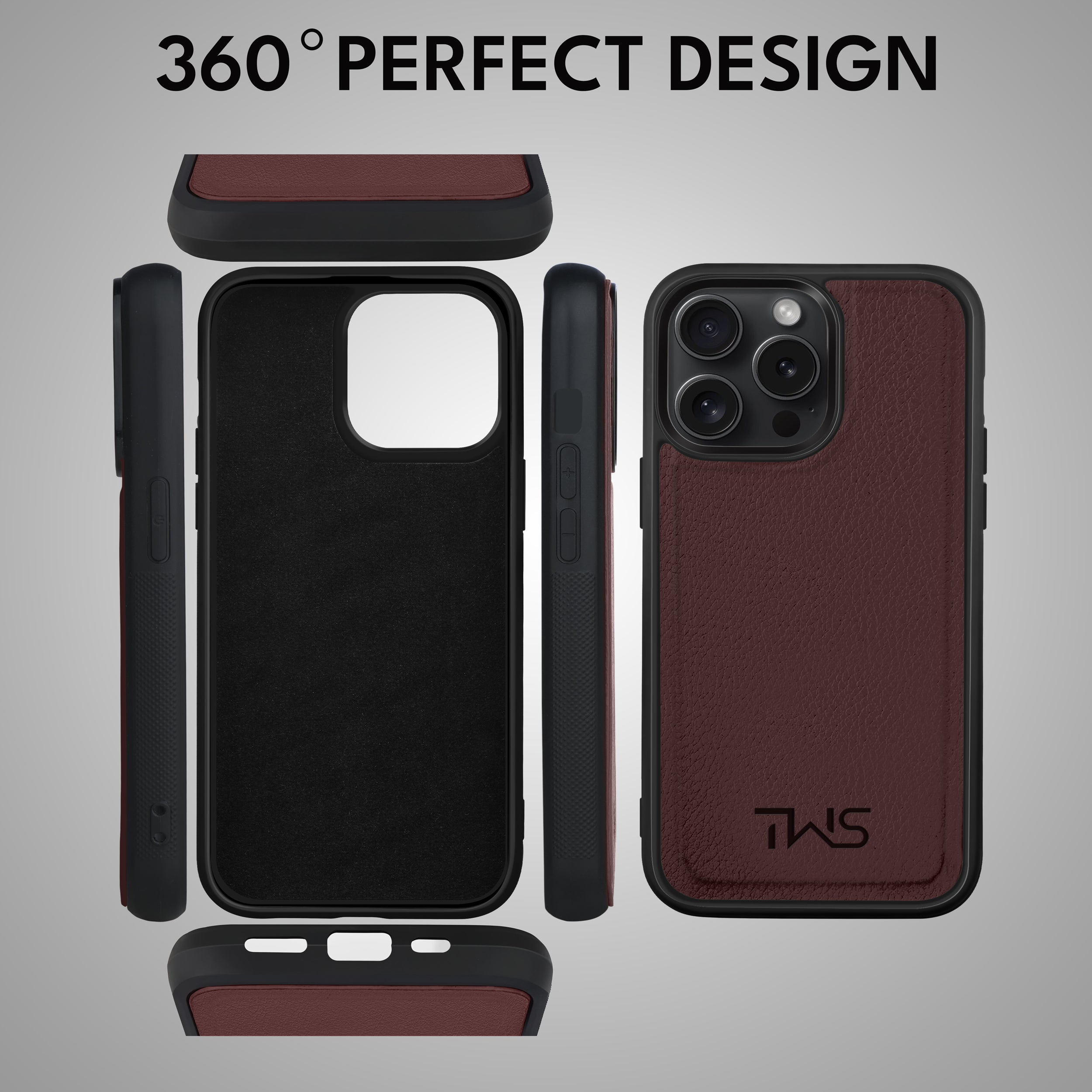 Premium Vegan Leather iPhone Case Cover- Brown