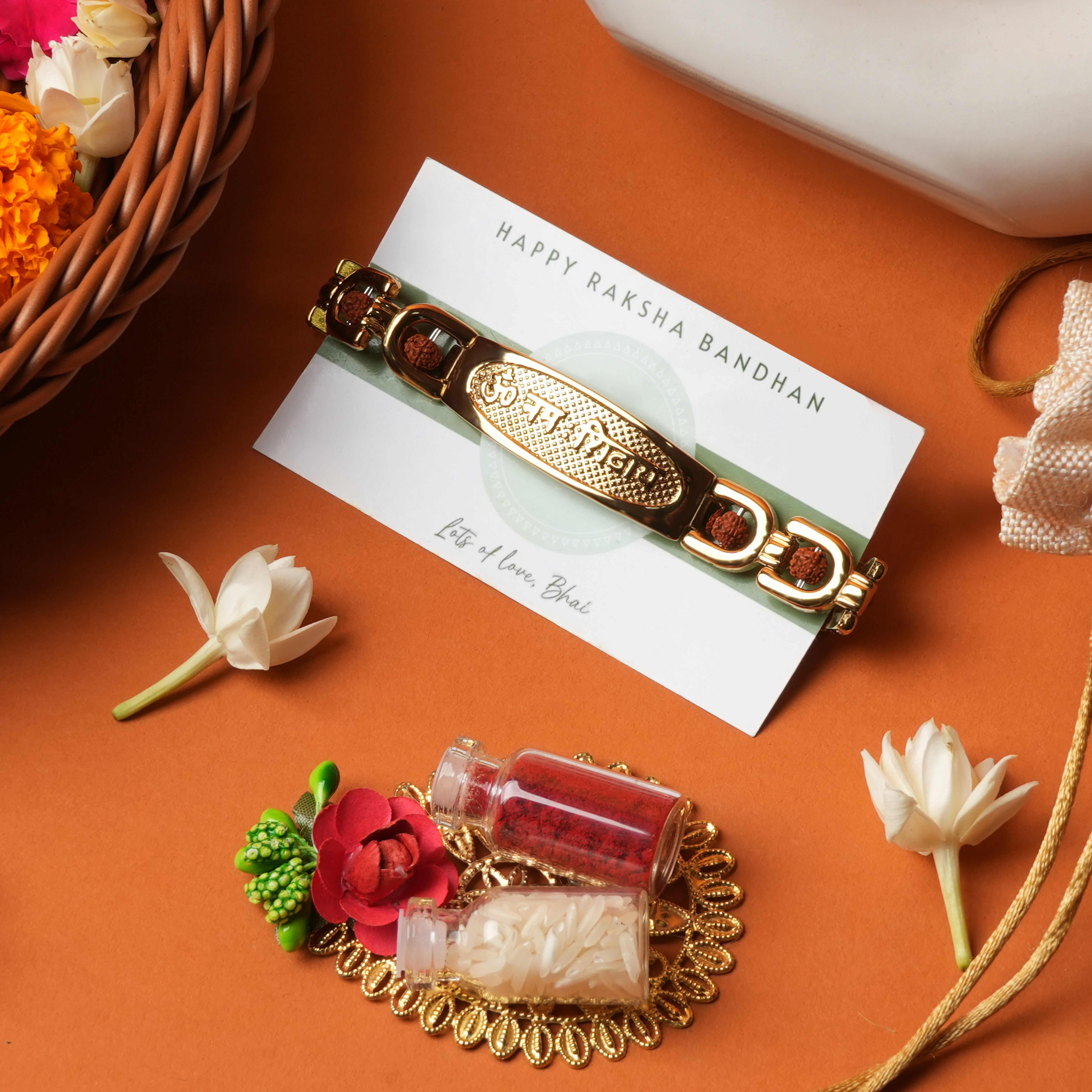 Bracelet Style Om Namah Shivay Rudraksh Rakhi