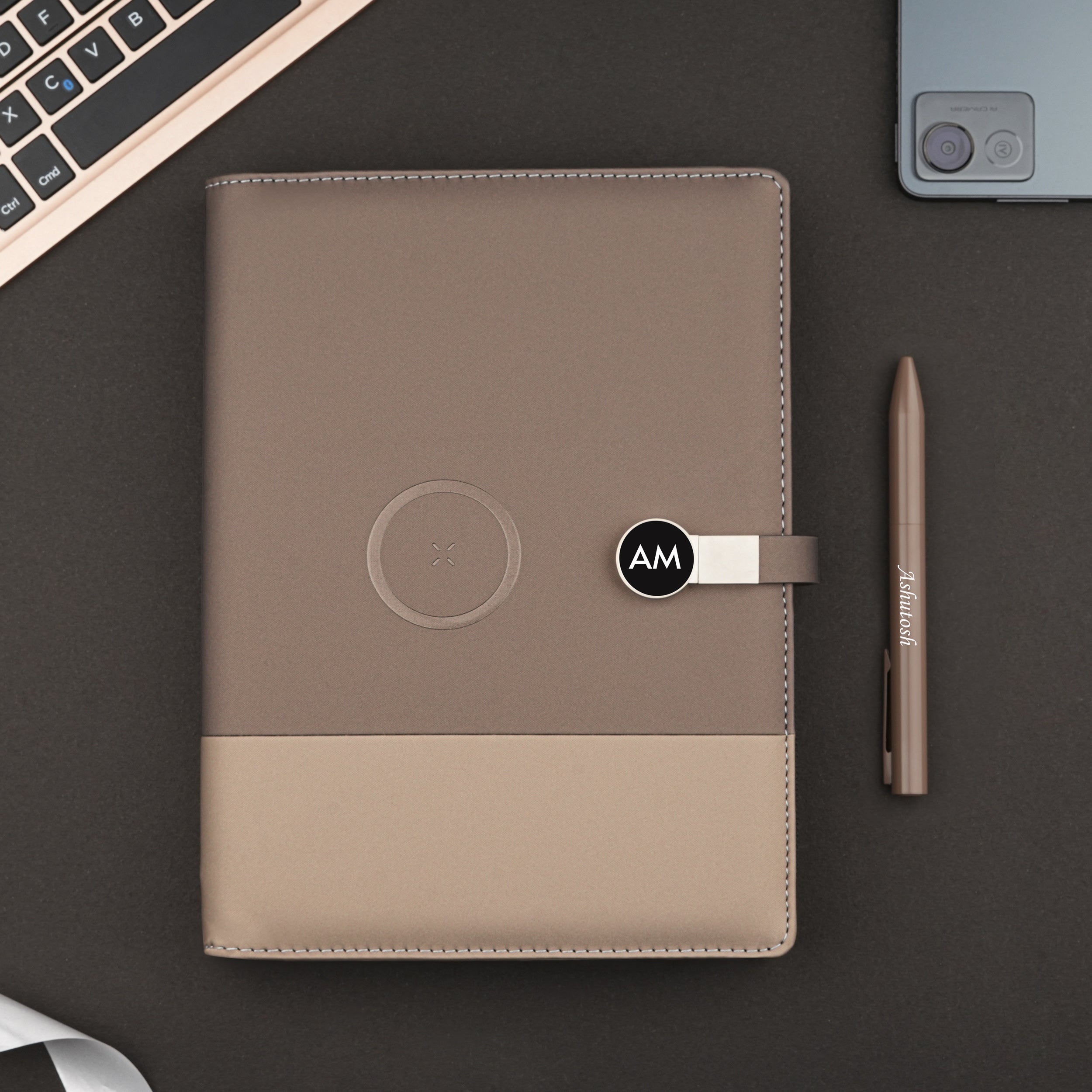 Personalized Power Scribe Diary & Pen Set With Inbuilt LED light & Wireless Charging