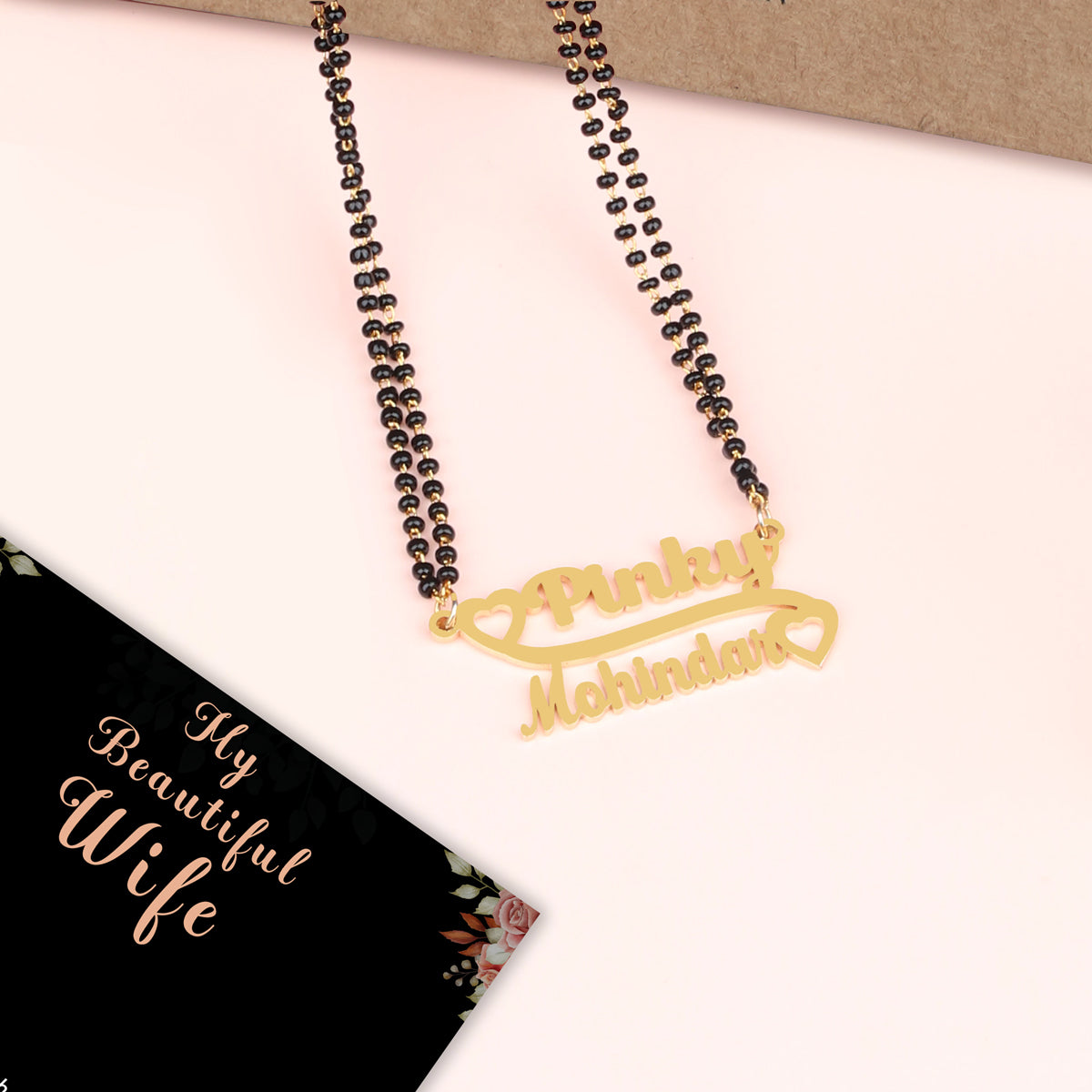 Double Name Necklace With Mangalsutra