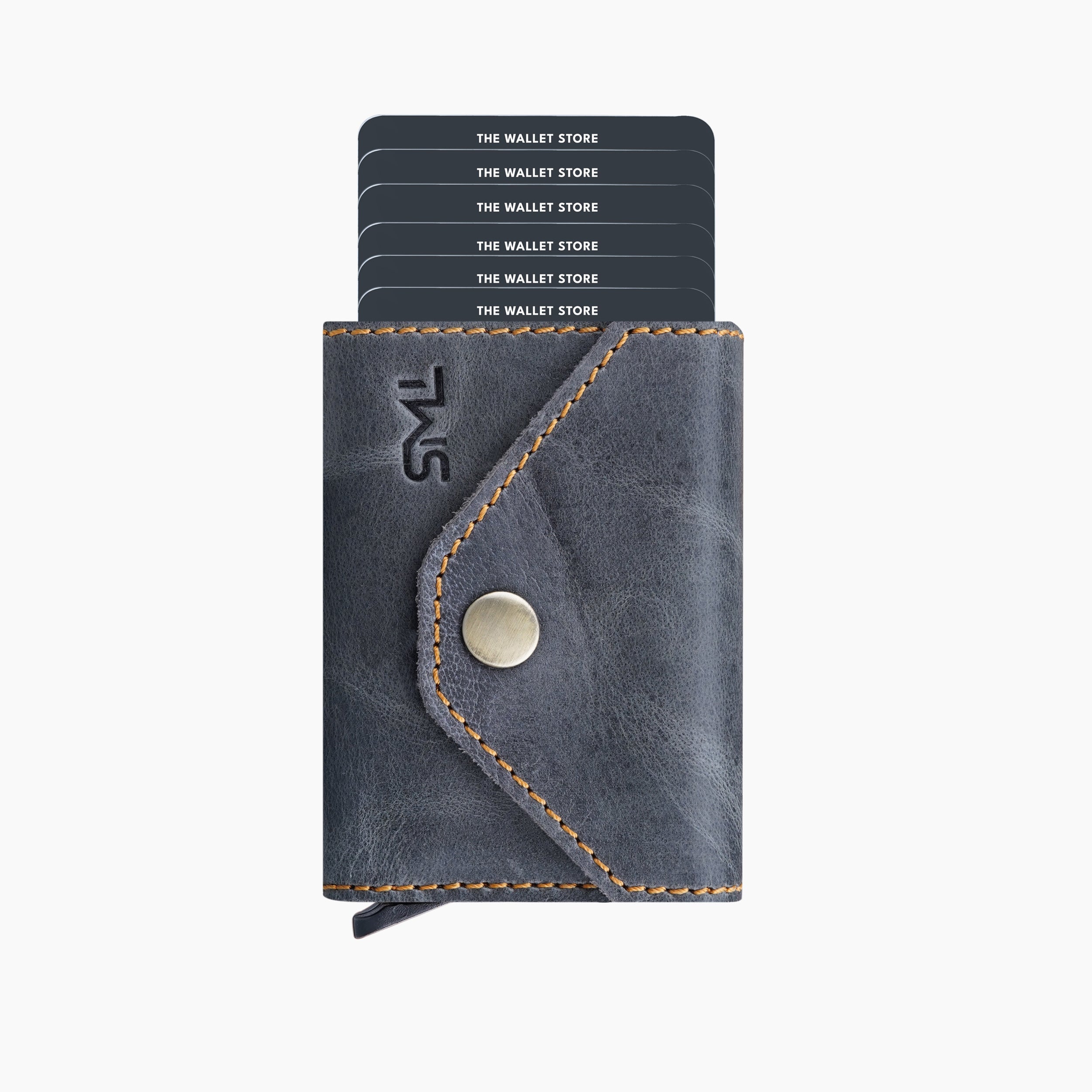 Trailblazer Genuine Leather RFID Protected Wallet Card Holder - Grey