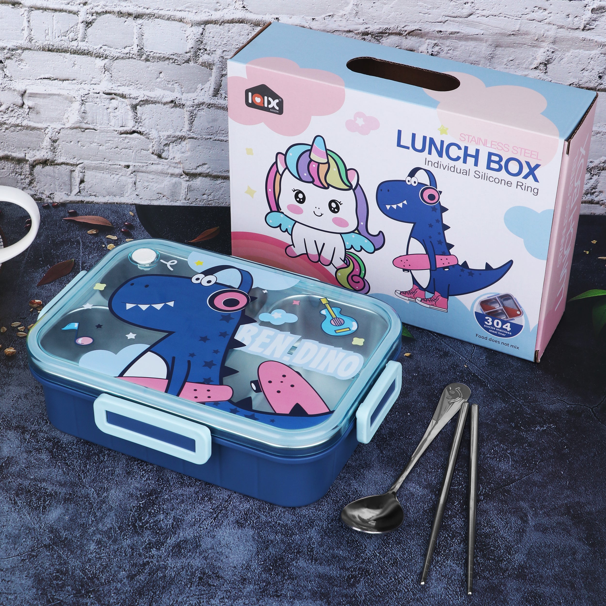 Toony Vacuum Insulated Lunch Box With Spoon & Chopsticks