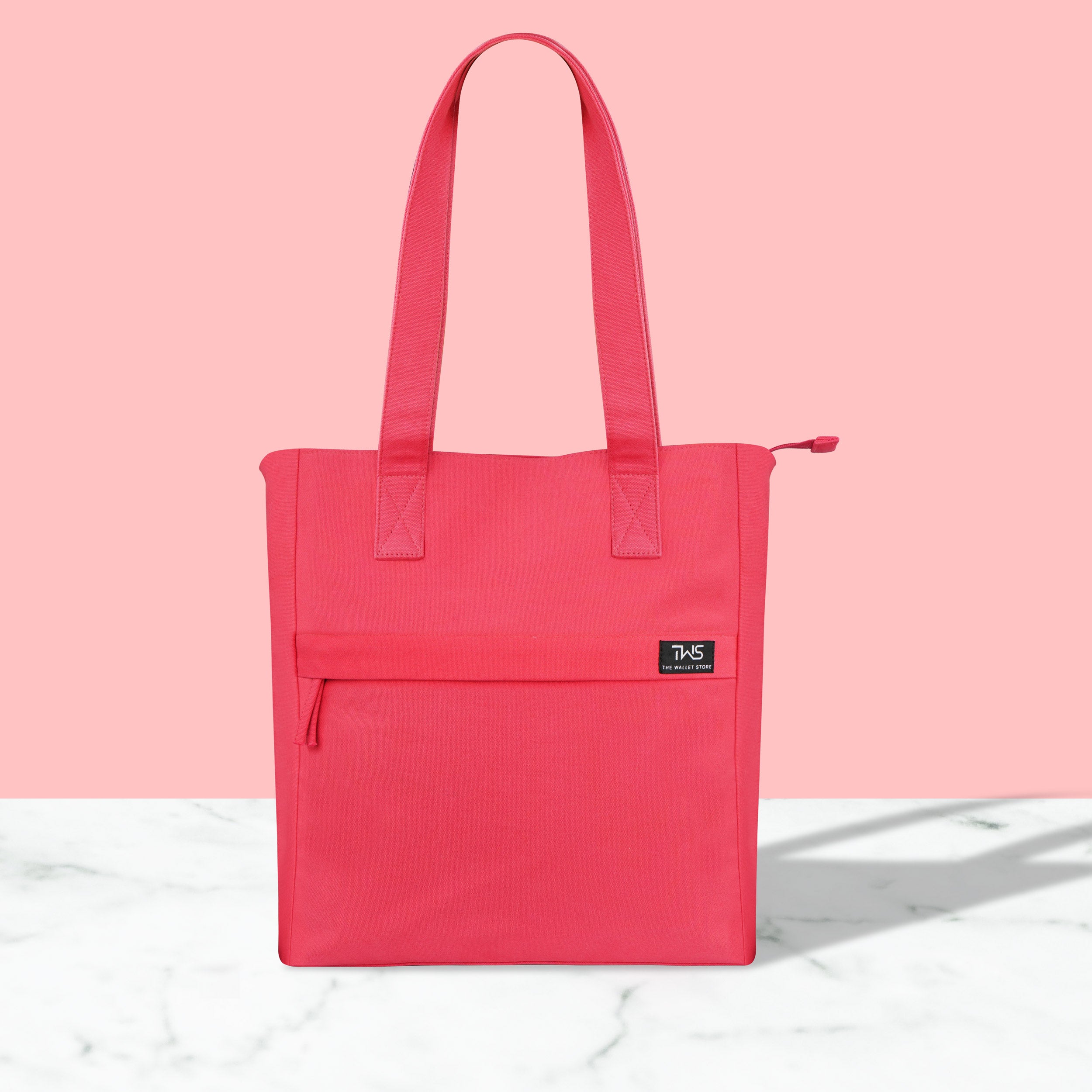EVERYDAY VIBRANT CANVAS TOTE BAG - RED