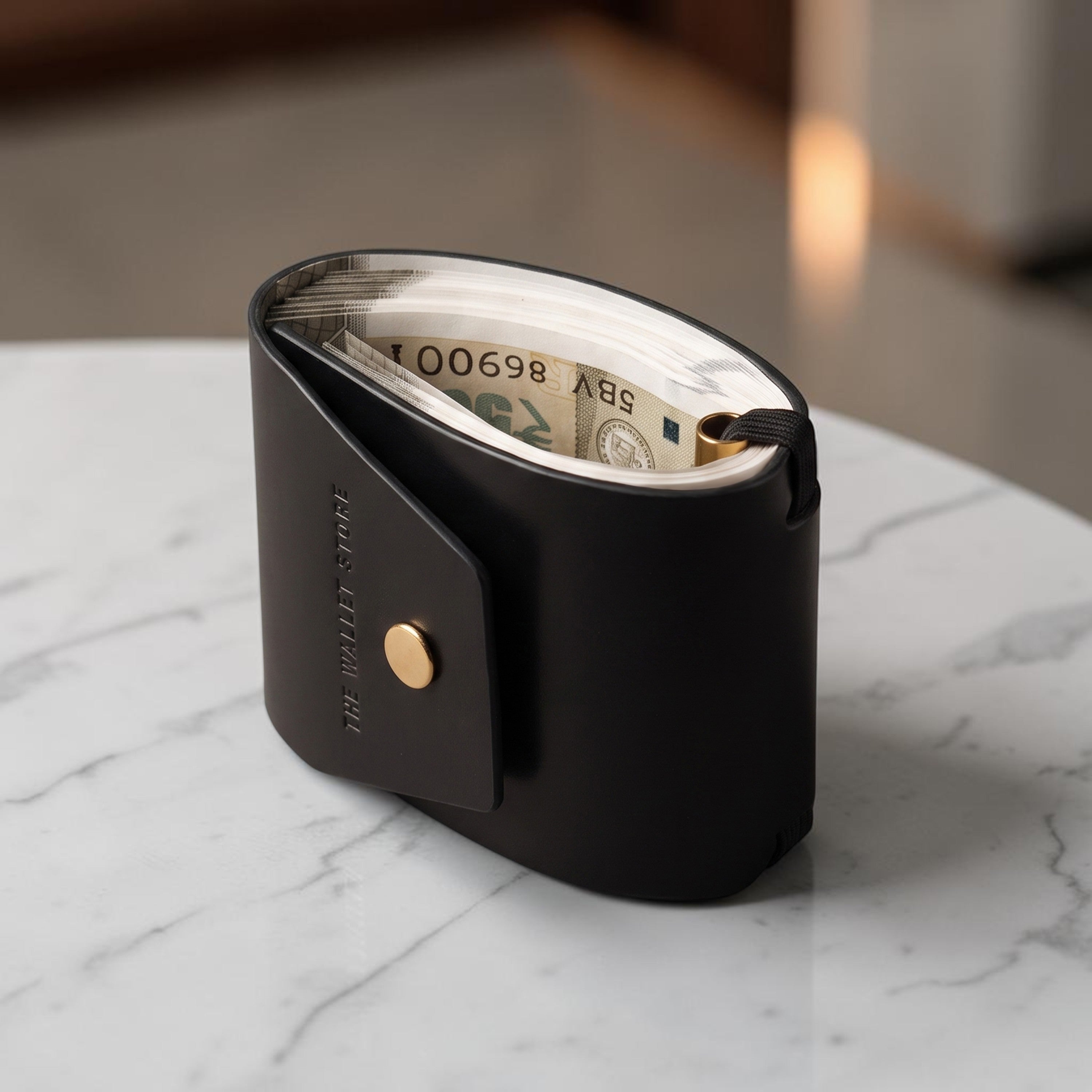 Cash Wrap Slim Leather Wallet