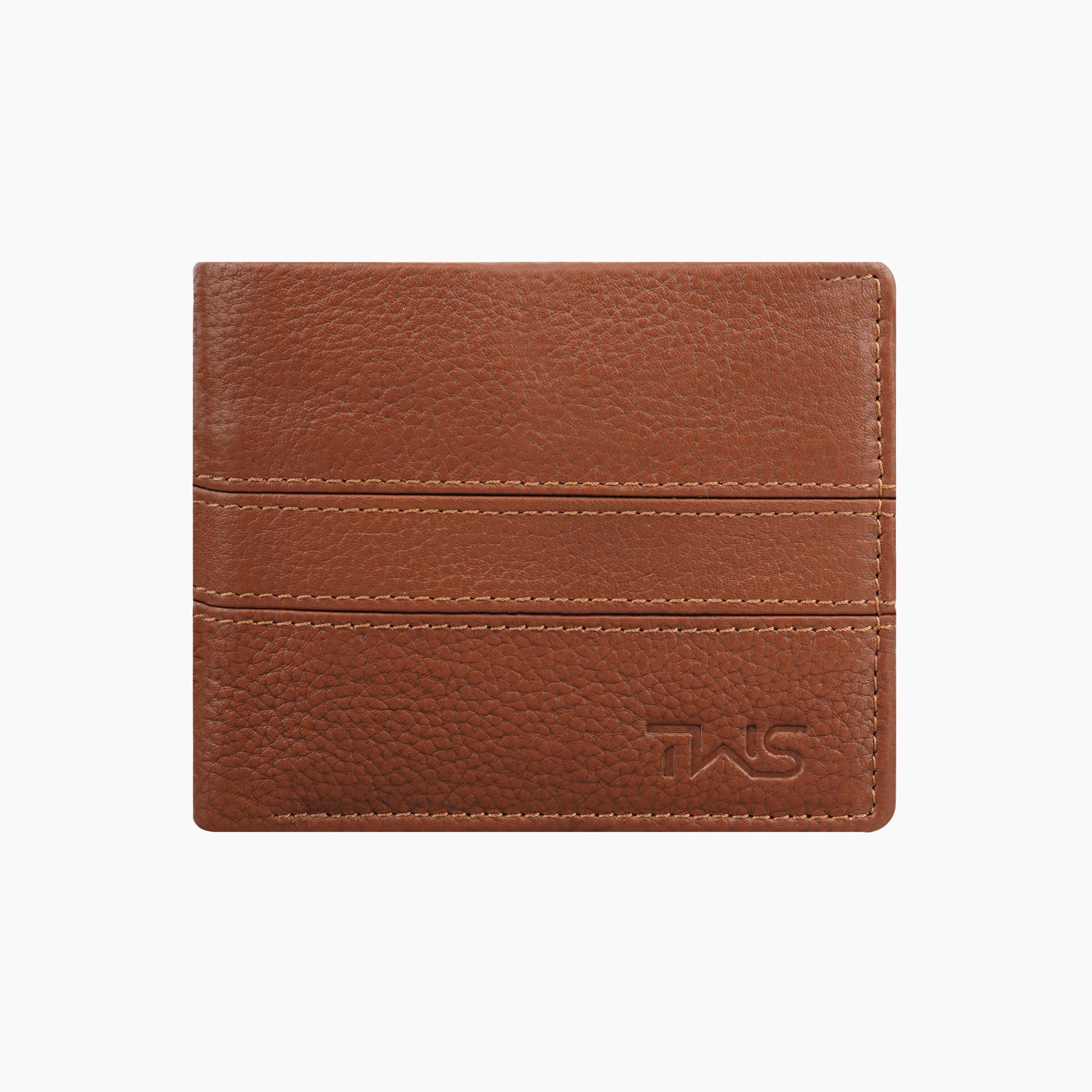 Twin Stripe Elegance Leather Wallet For Men - Tan