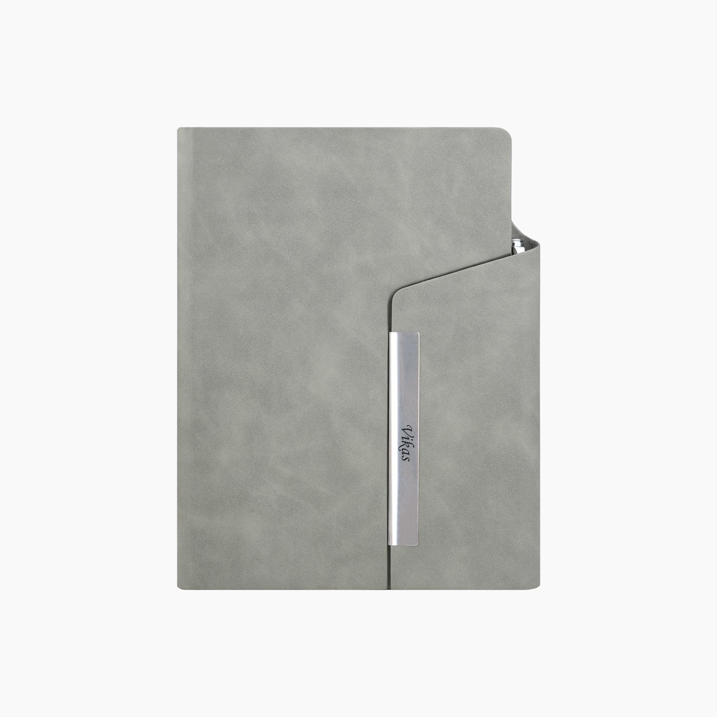 Silver Edge Personalized Diary & Pen Gift Set