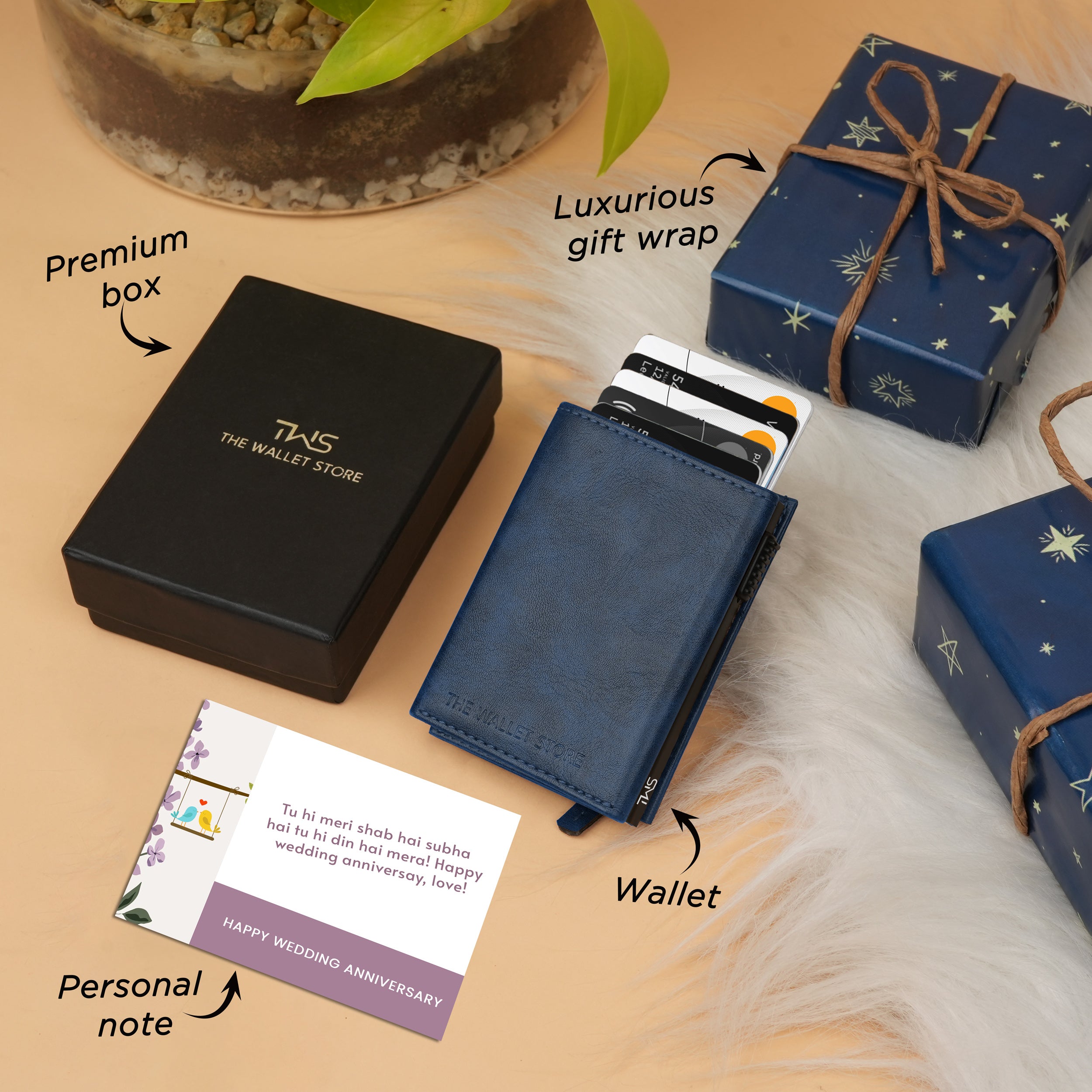 Defender RFID-Protected Wallet Cardholder Gift For Men - Blue