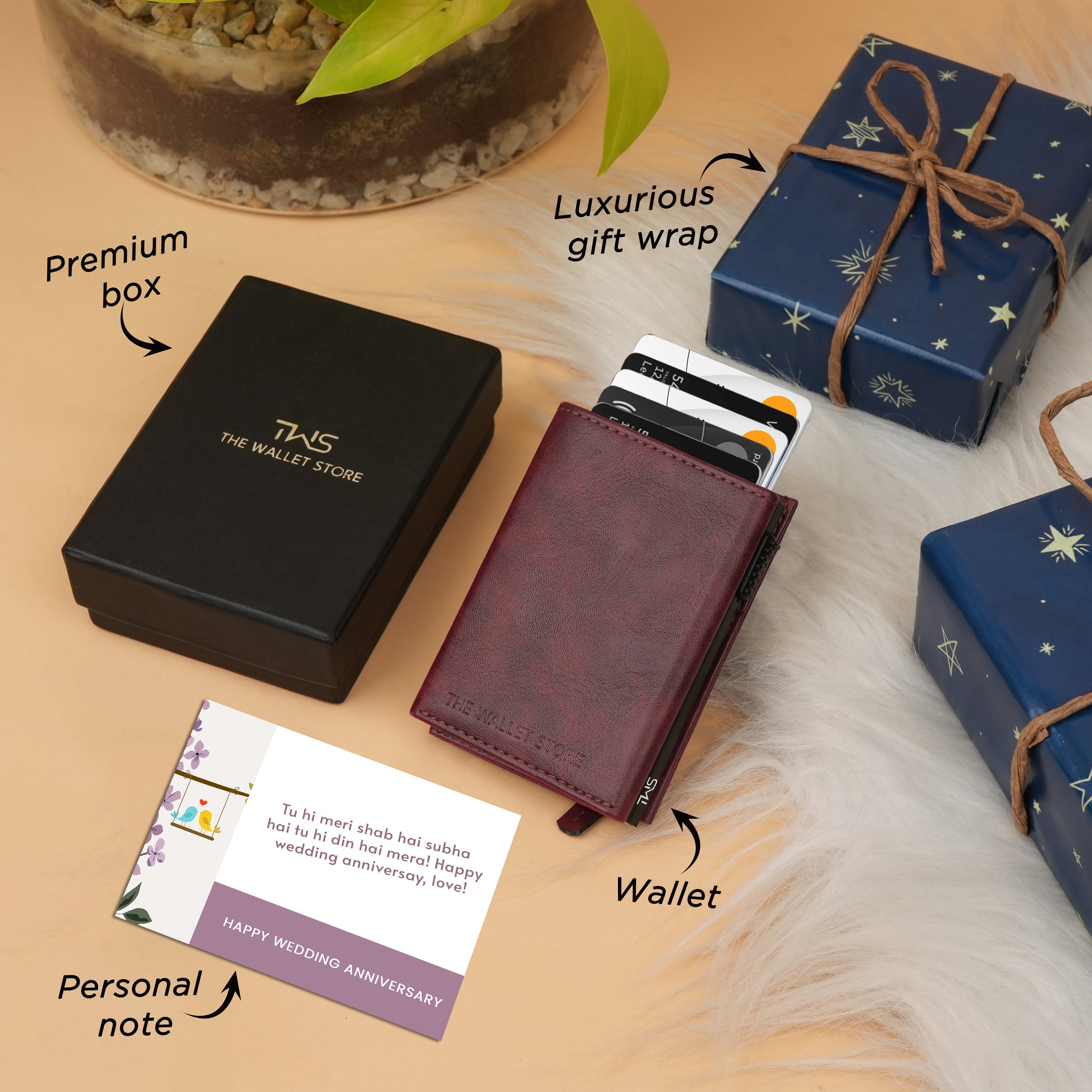 Defender RFID Protected Wallet Cardholder Gift For Men - Wine