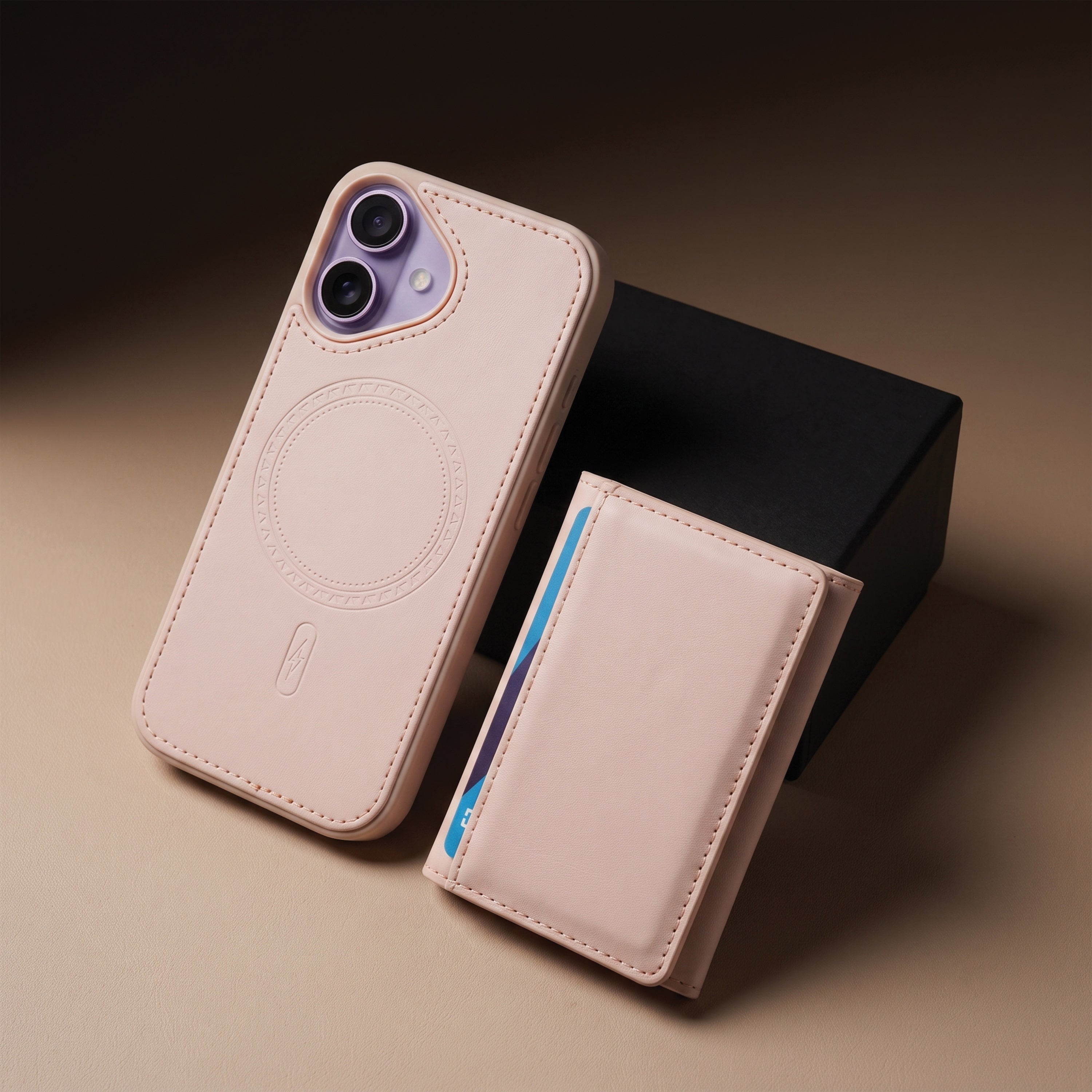 iPhone 16 Magnetic Case with Detachable Cardholder - Pink
