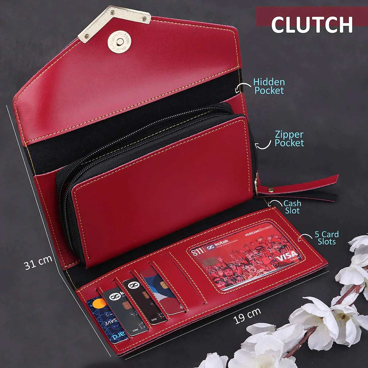 Personalized Premium Leather Clutch Keychain & Chocolate Gift Set