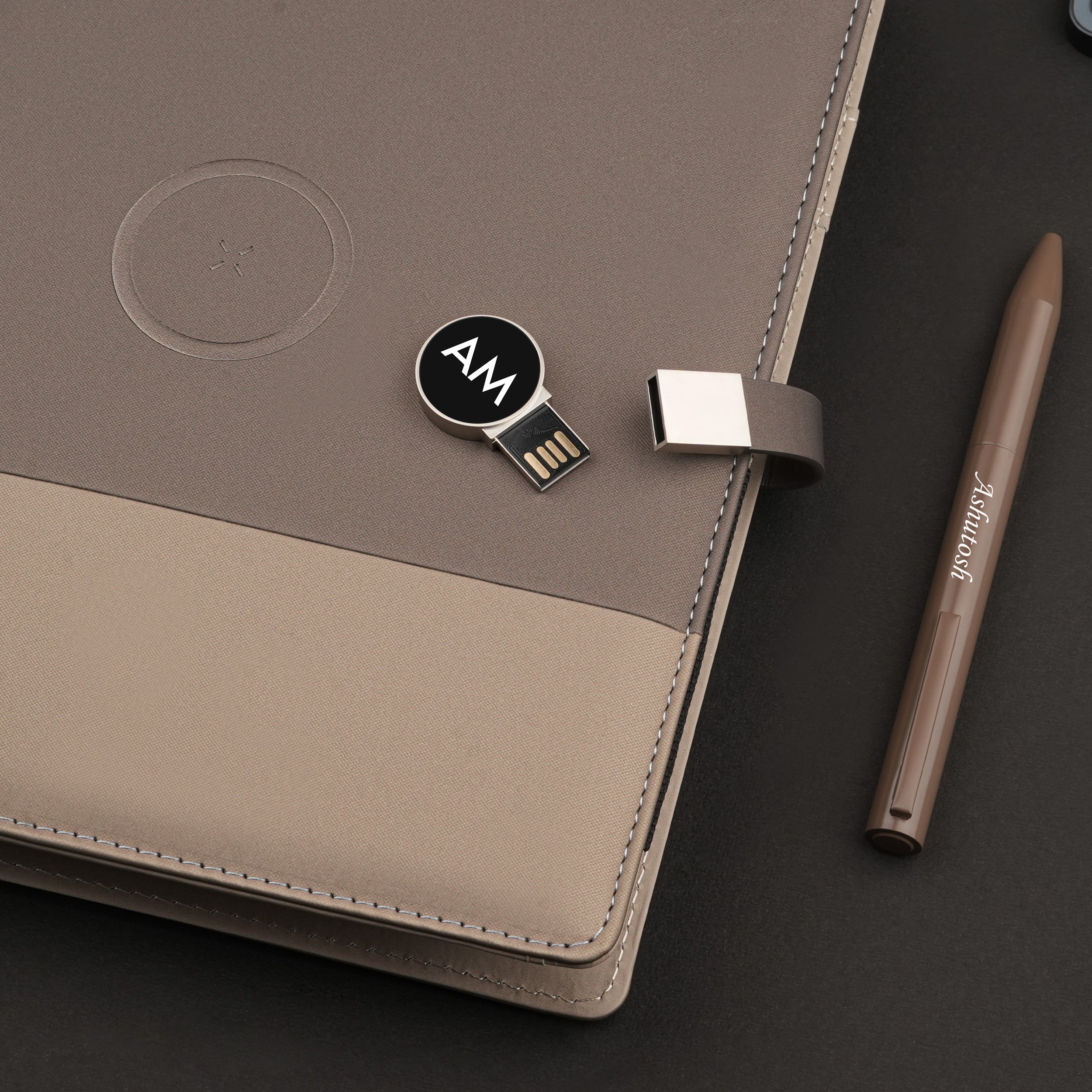 Personalized Power Scribe Diary & Pen Set With Inbuilt LED light & Wireless Charging