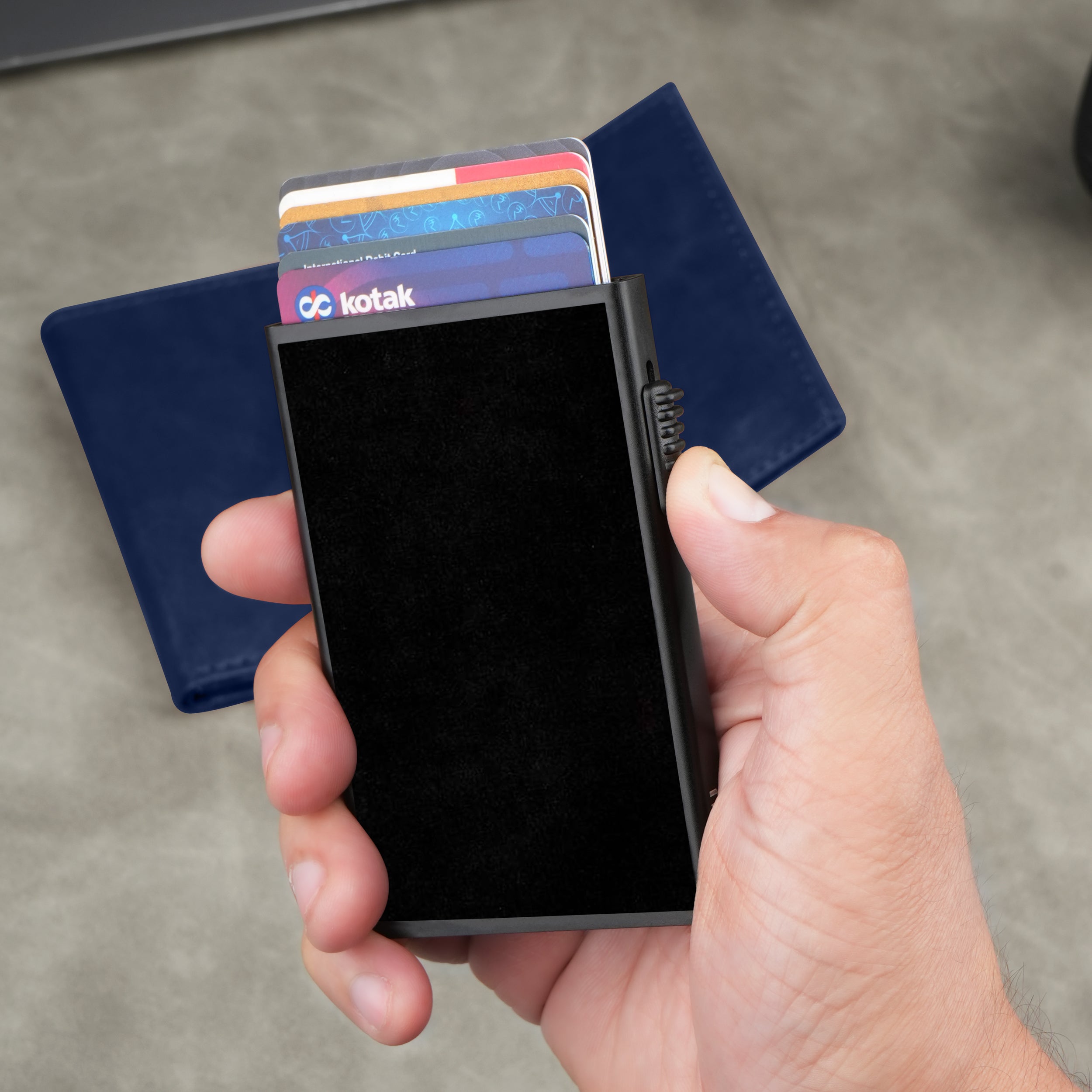 Cipher RFID-Protected Wallet With Detachable Cardholder - Blue