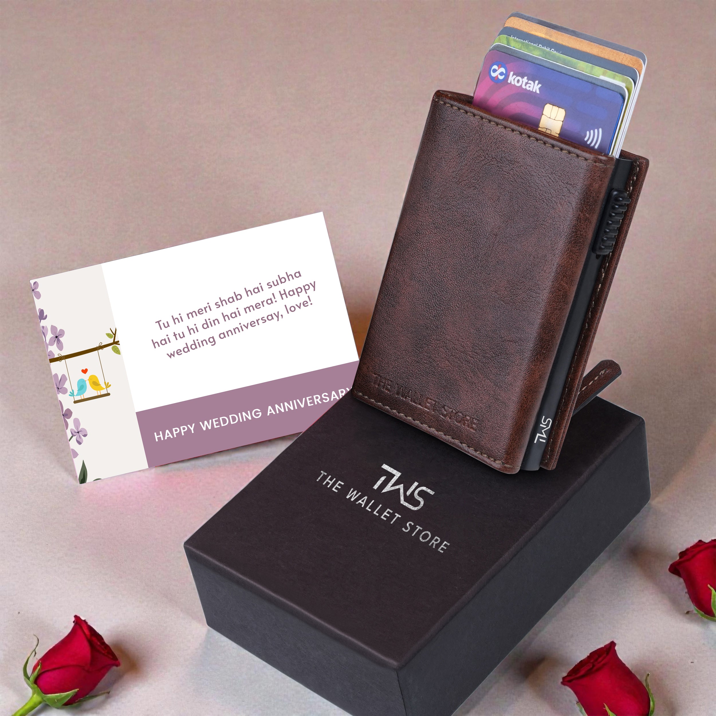 Defender RFID-Protected Wallet Cardholder Gift For Men - Brown