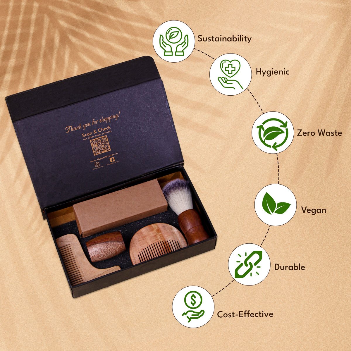 Natural Bamboo Shaving Kit For Men