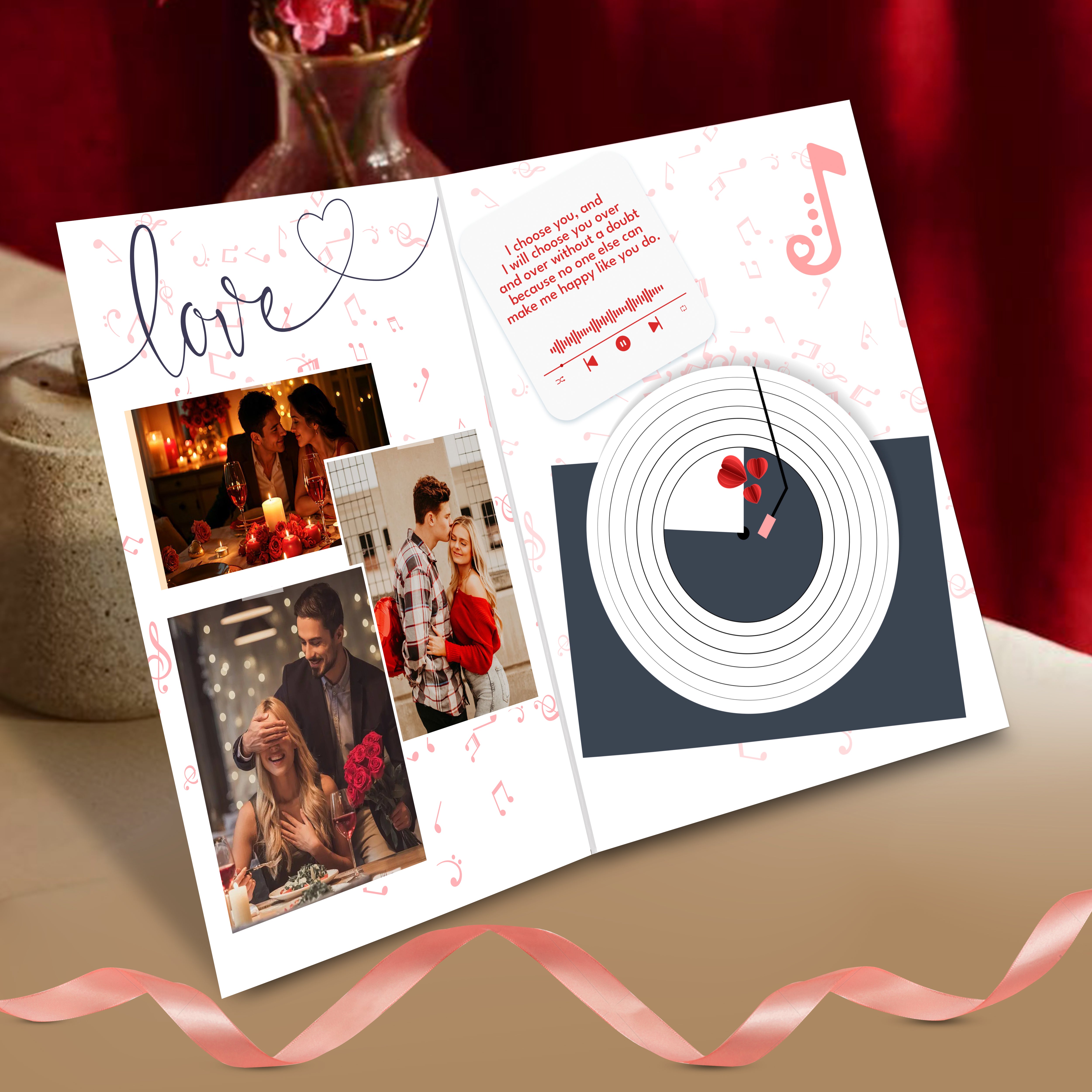Personalized Valentines Day Audio Greeting Card - Theme 2