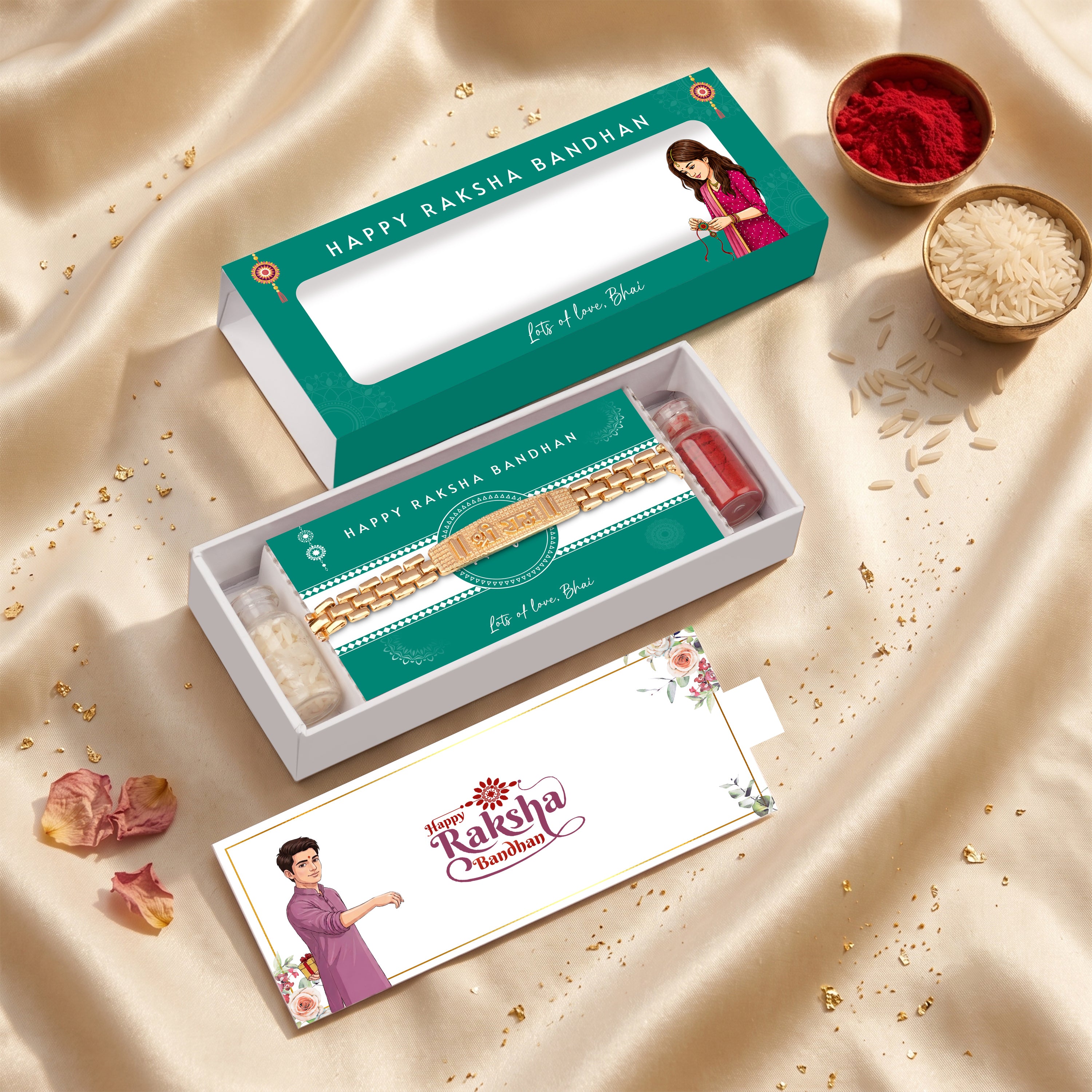 Shri Ram Shakti Bracelet Rakhi - Golden