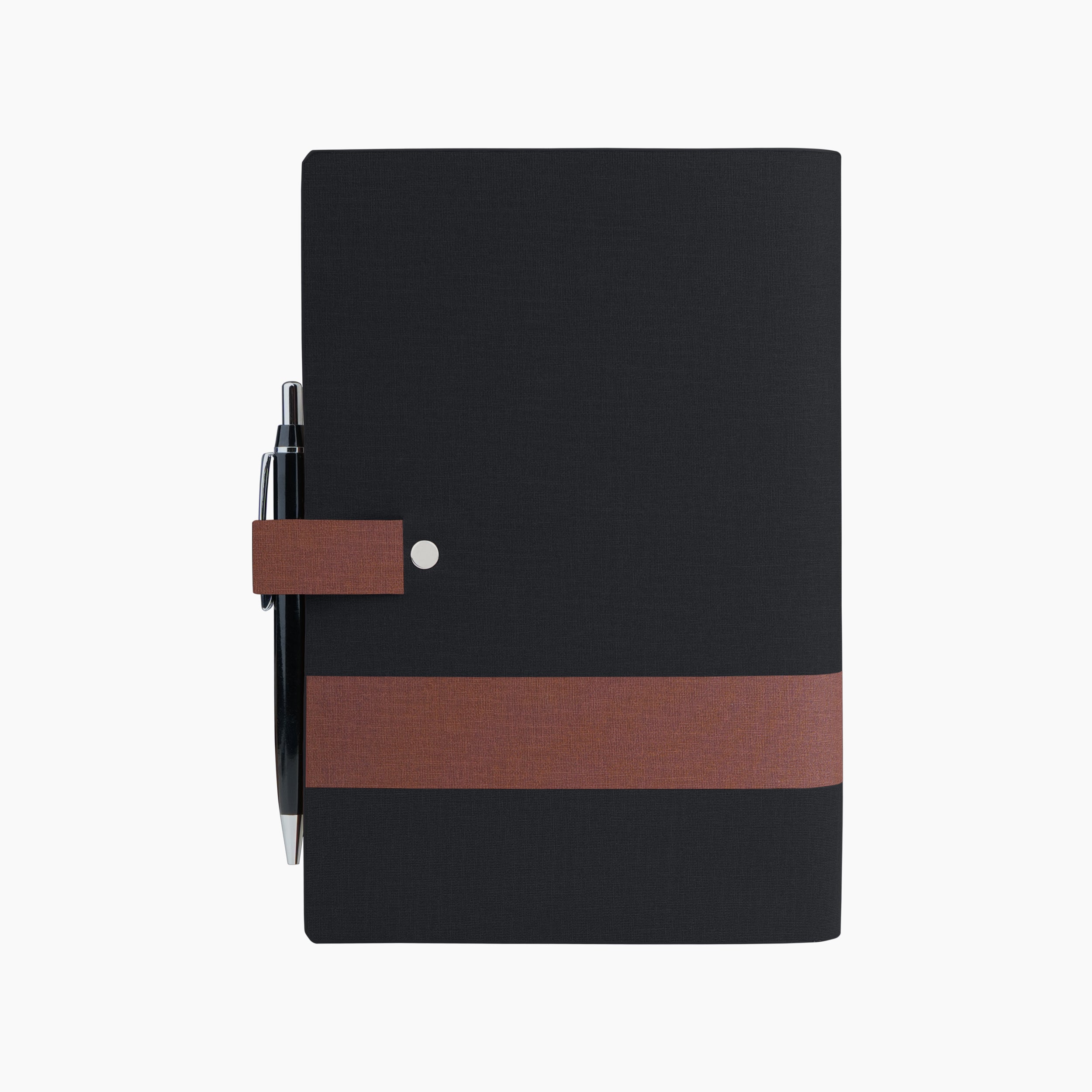 Shadow Line Leather Diary & Pen Gift Set - Black & Brown