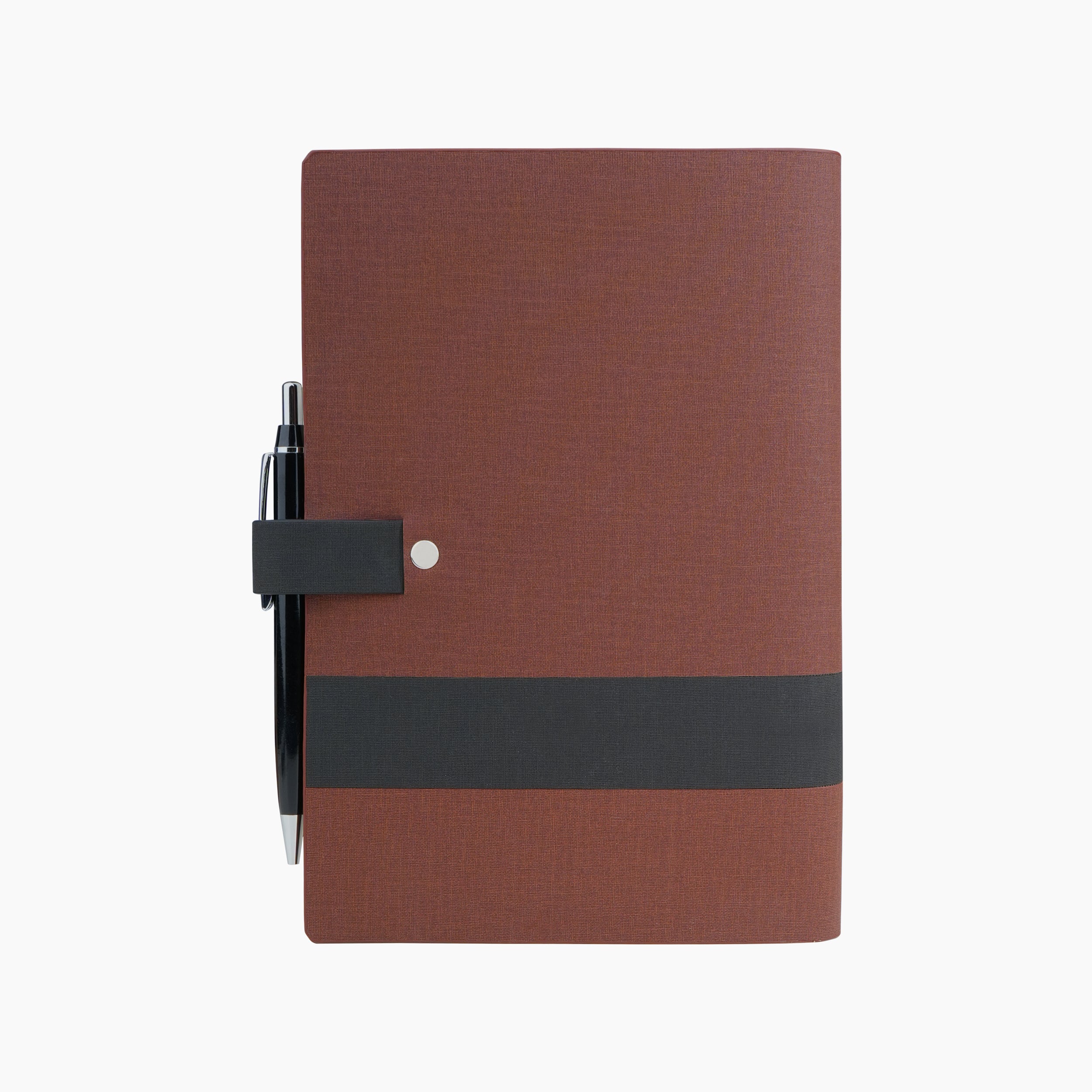 Shadow Line Leather Diary & Pen Gift Set - Brown & Black