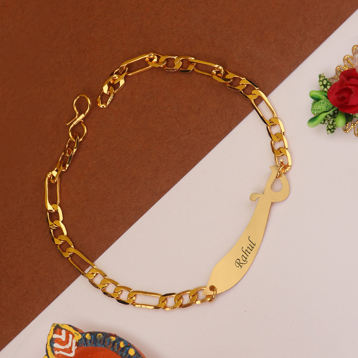 Personalized Metal Sword Rakhi With Name