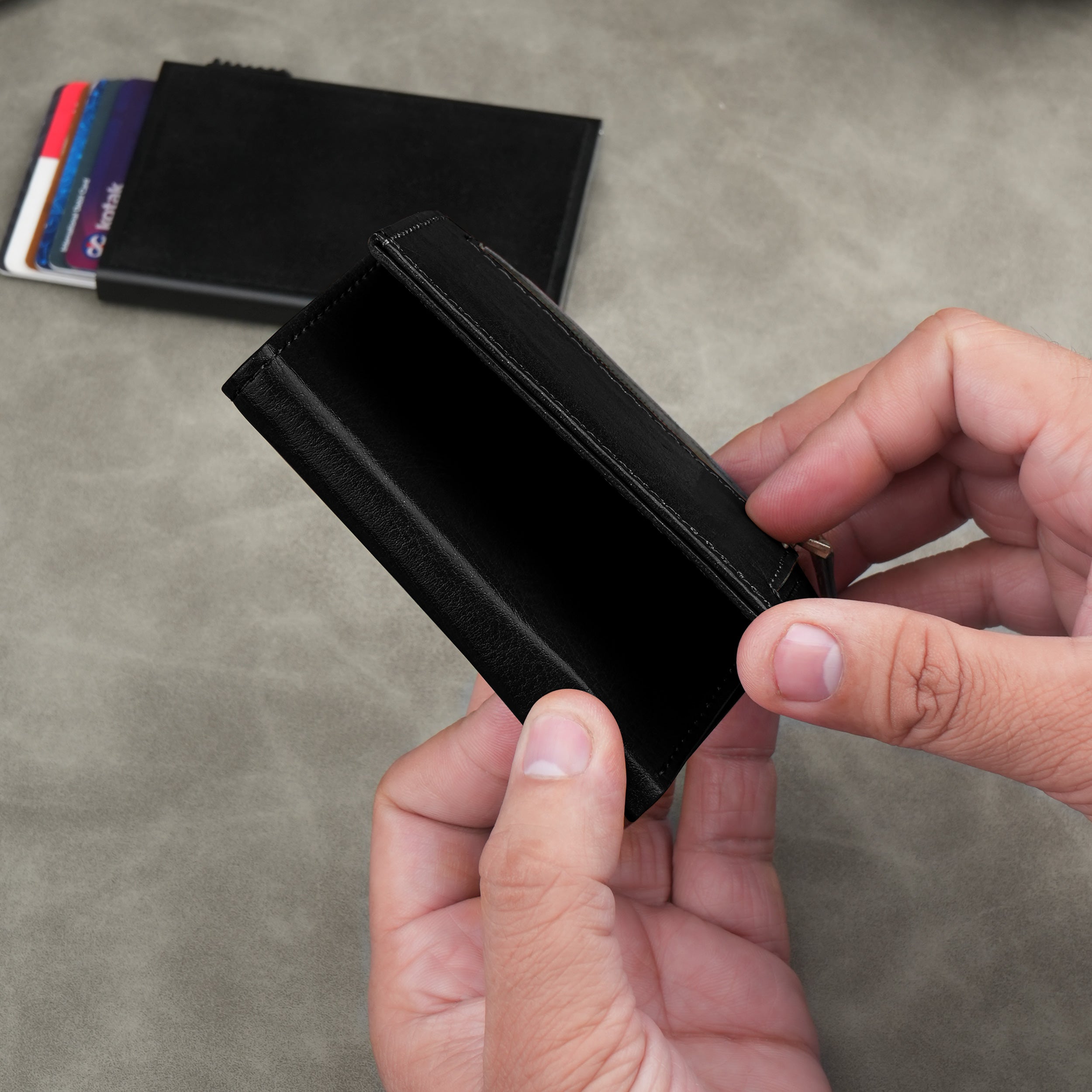 Cipher RFID-Protected Wallet With Detachable Cardholder - Black