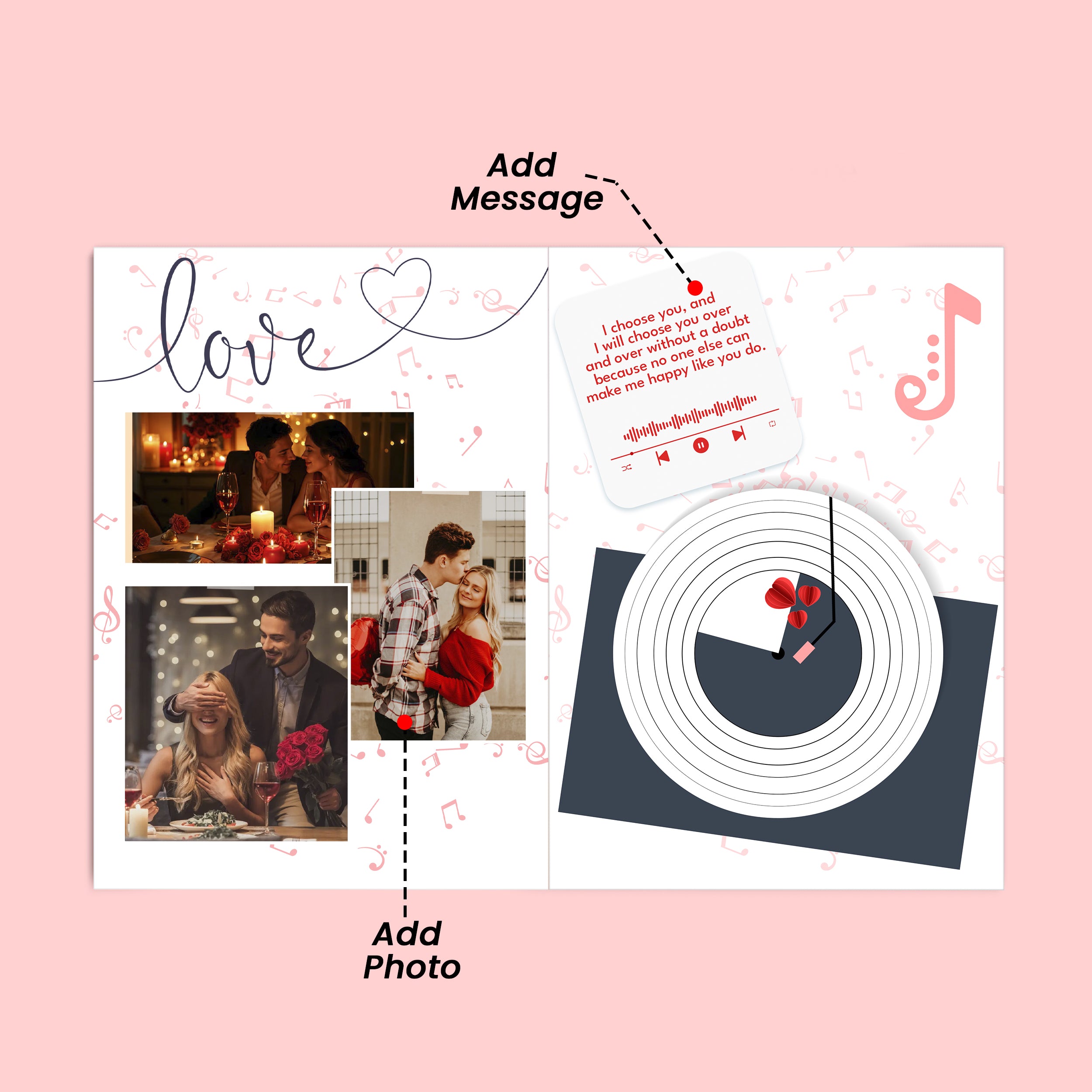 Personalized Valentines Day Audio Greeting Card - Theme 2