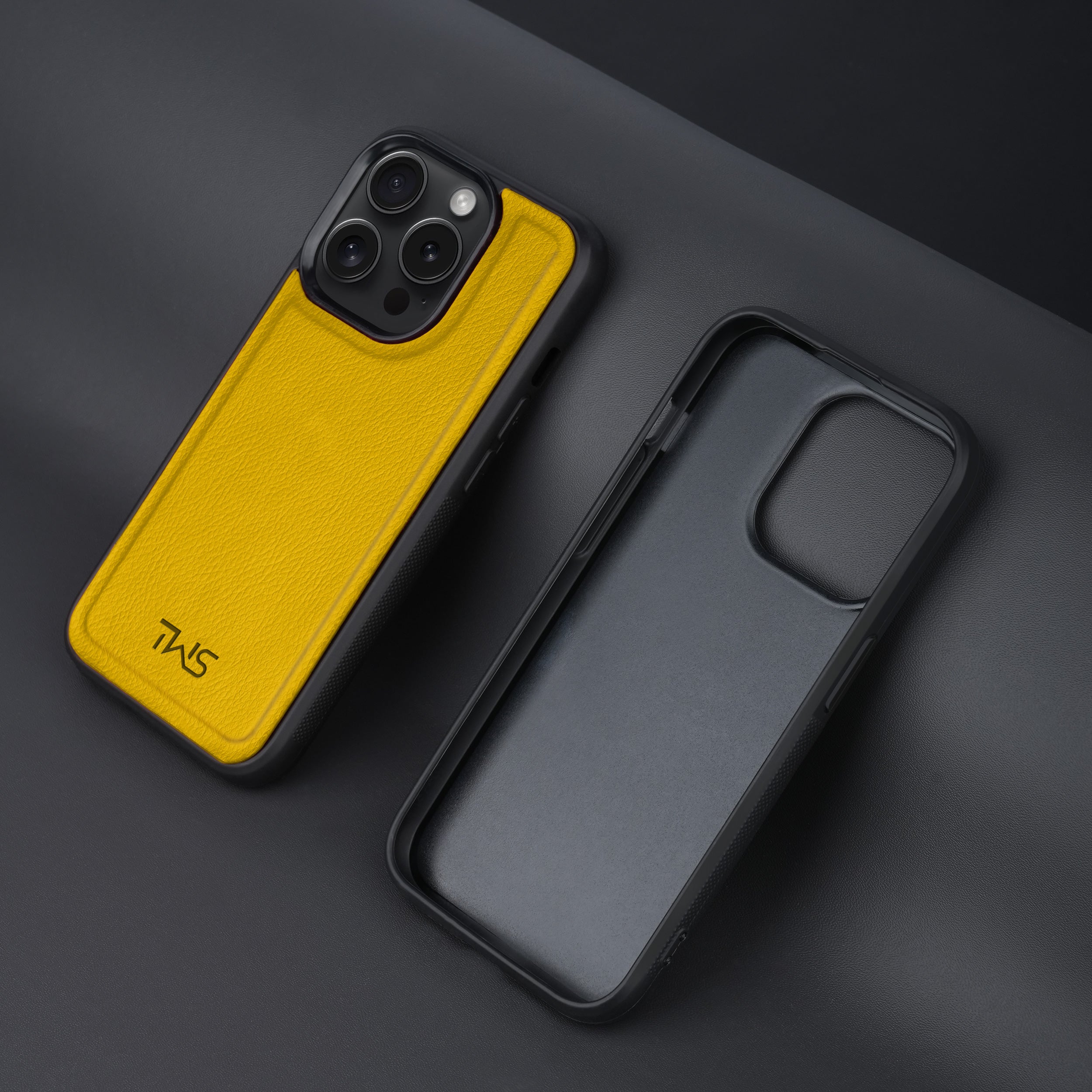 Premium Vegan Leather iPhone Case Cover - Yellow