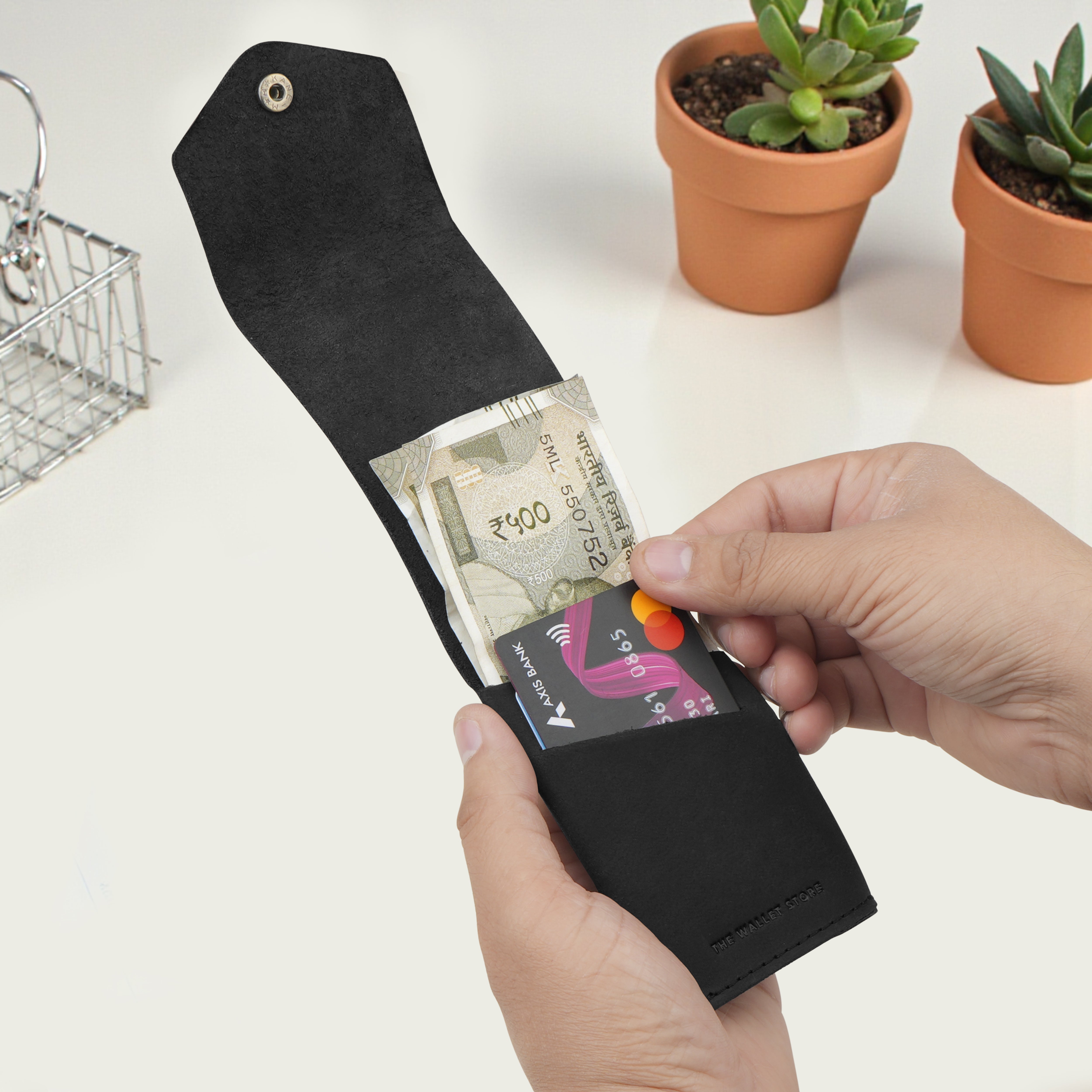 Flip Genuine Leather Wallet - Black