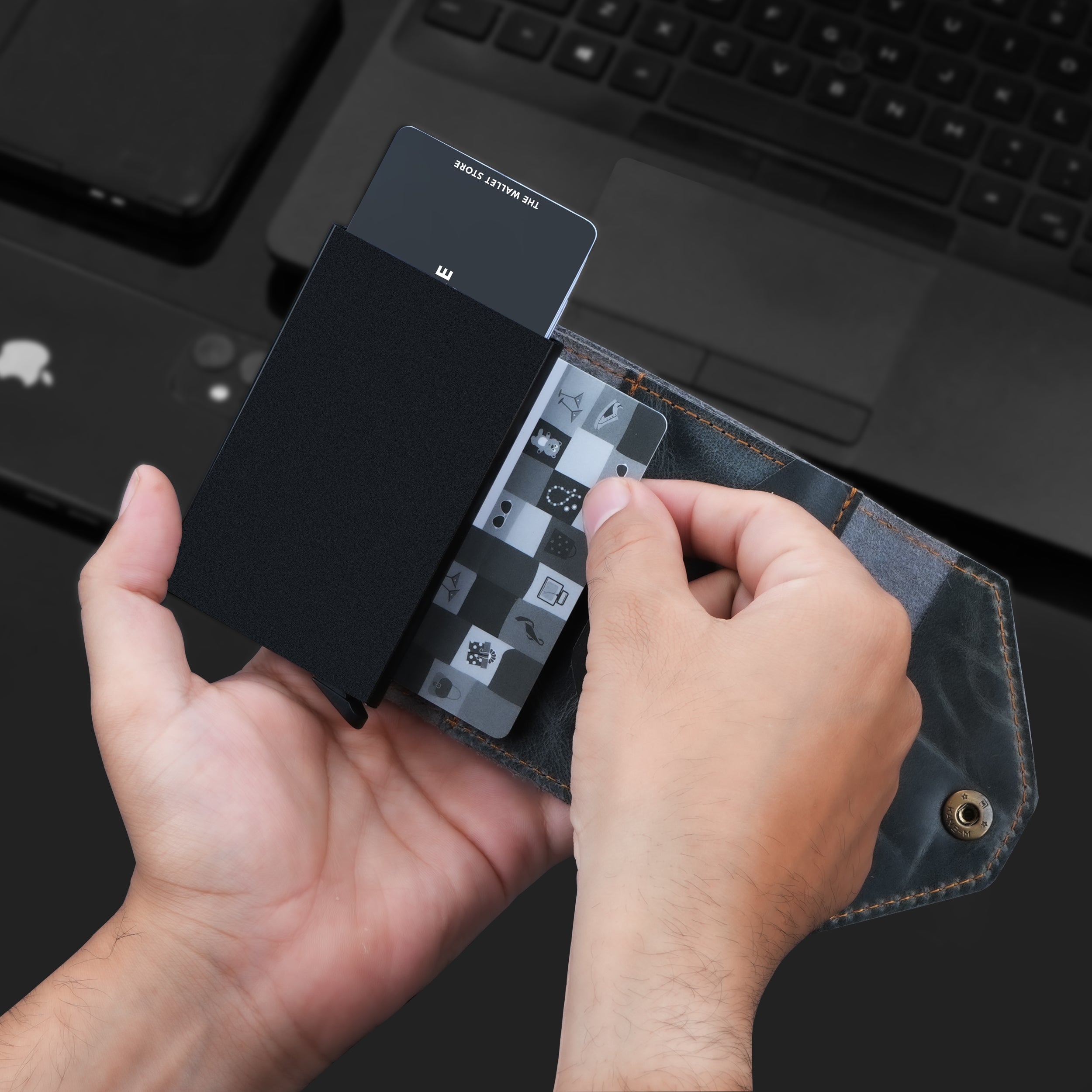 Trailblazer Genuine Leather RFID Protected Wallet Card Holder - Grey