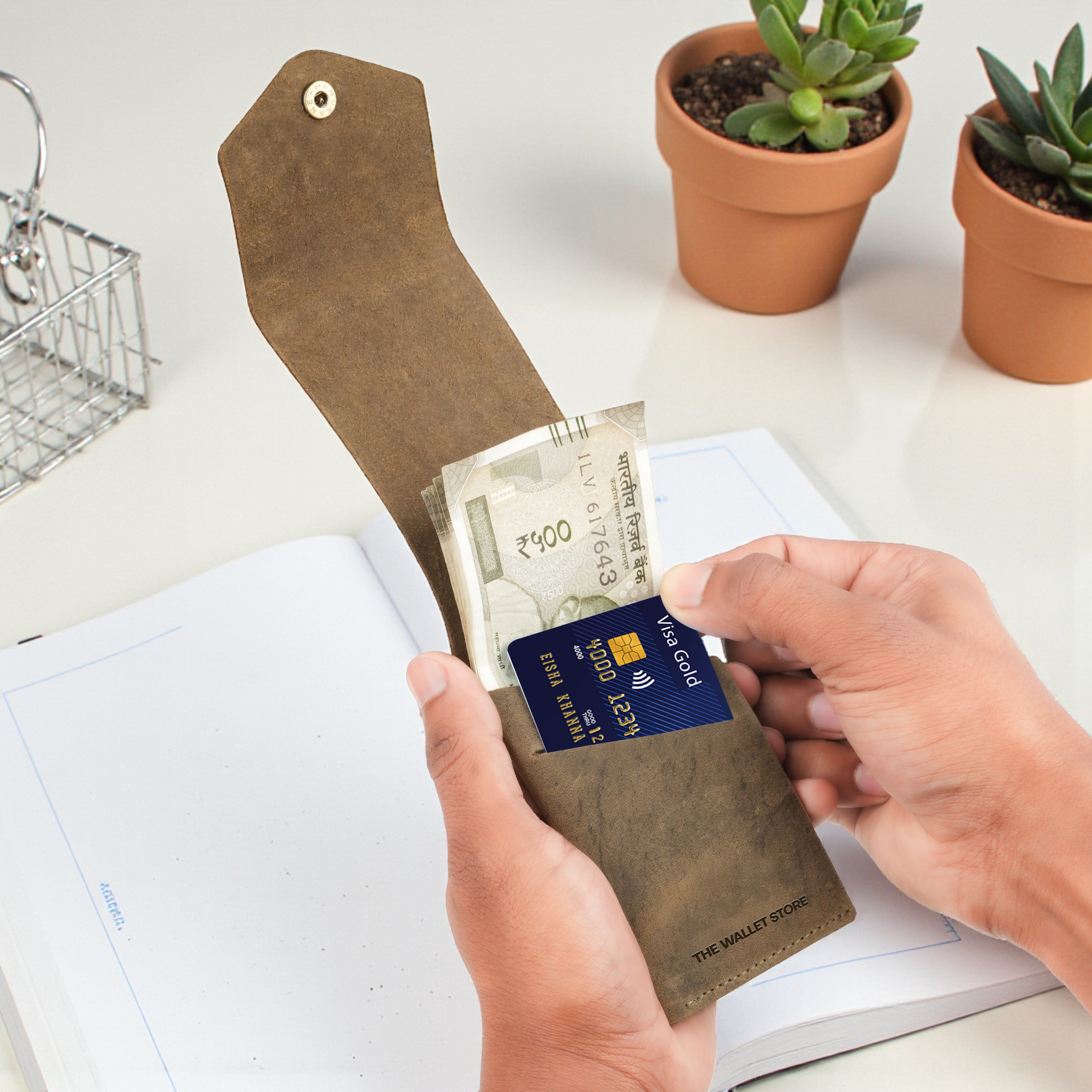 Flip Genuine Leather Wallet - Green