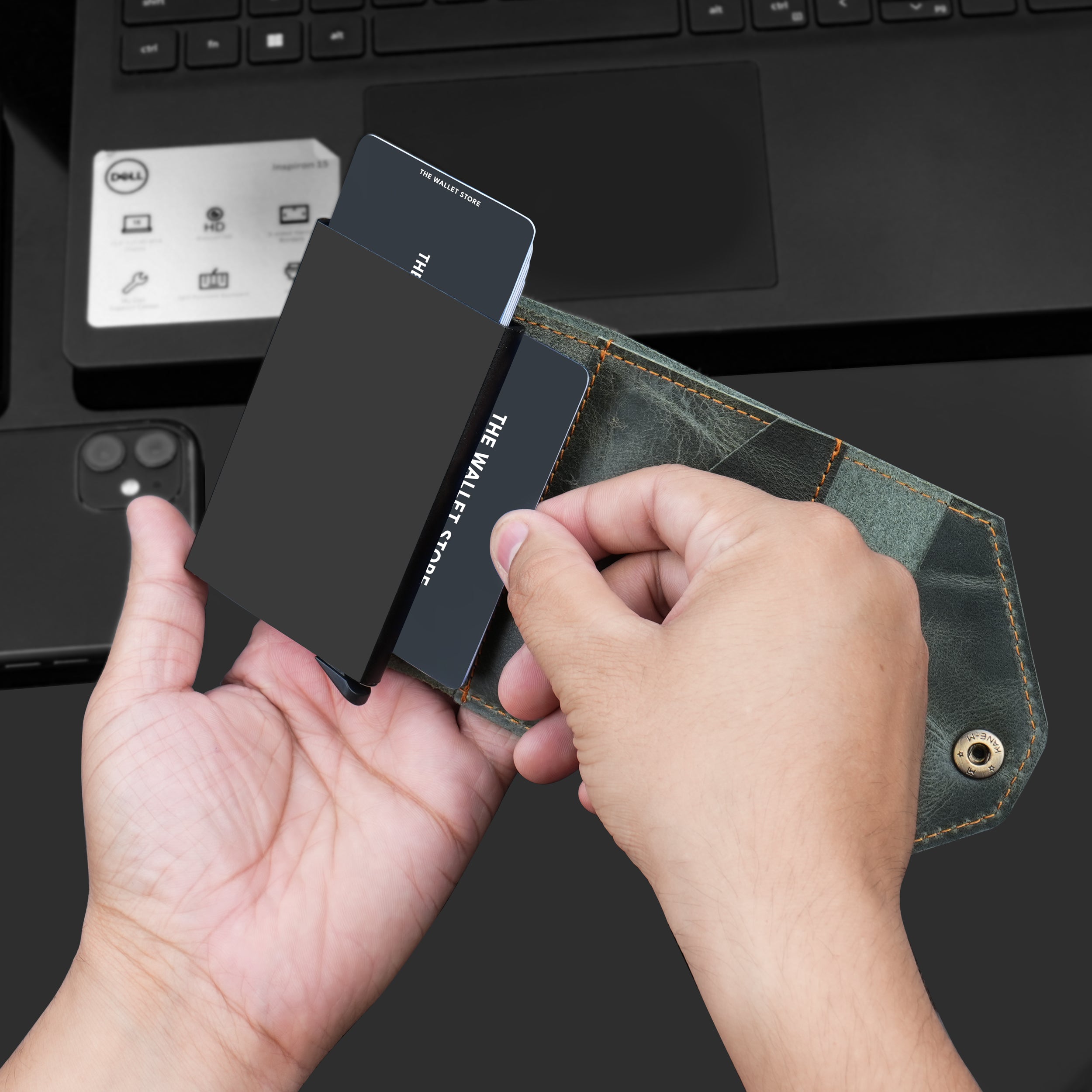 Trailblazer Genuine Leather RFID Protected Wallet Card Holder - Green