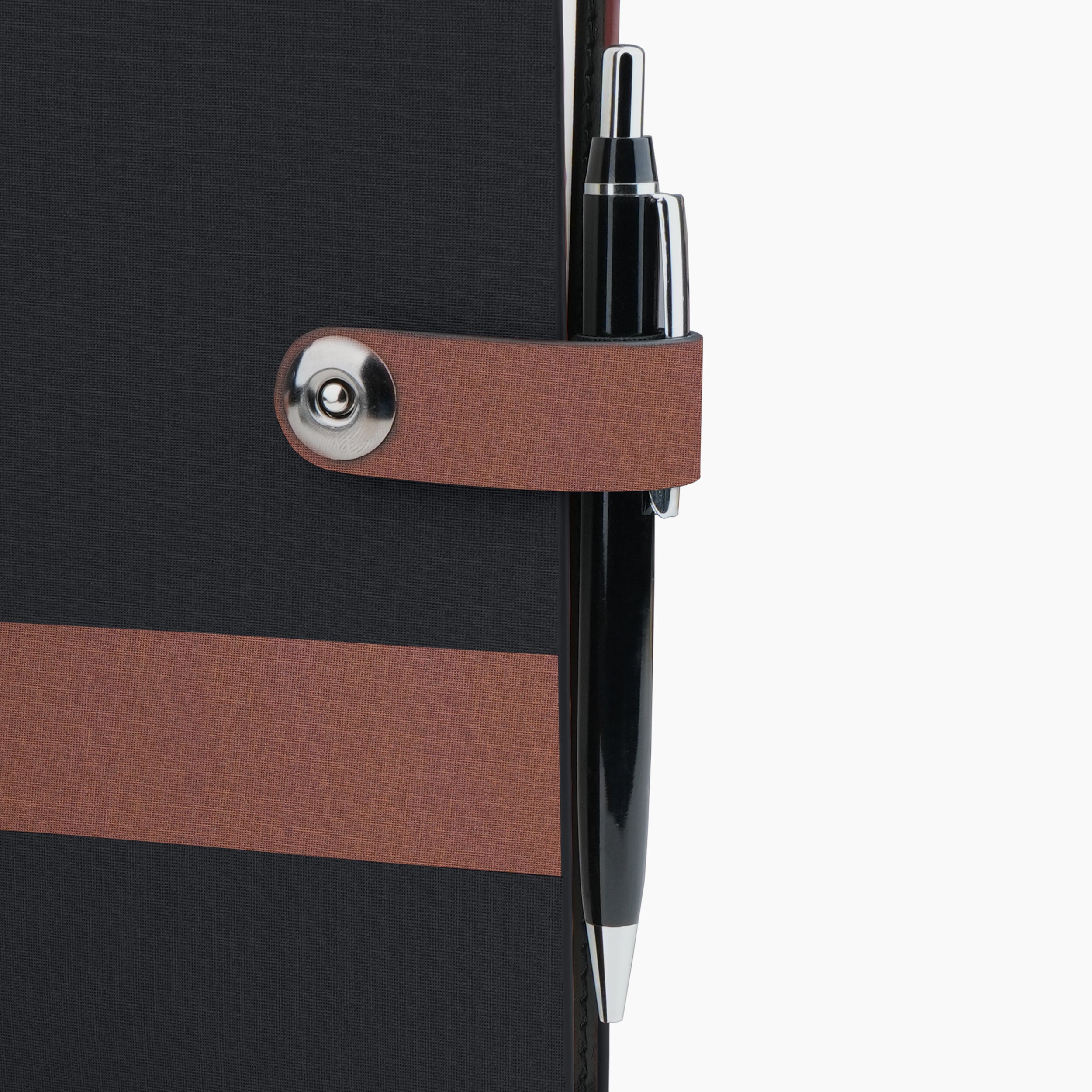 Shadow Line Leather Diary & Pen Gift Set - Black & Brown