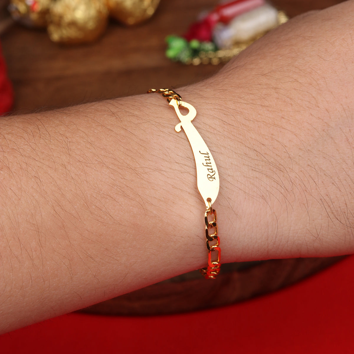 Personalized Metal Sword Rakhi With Name