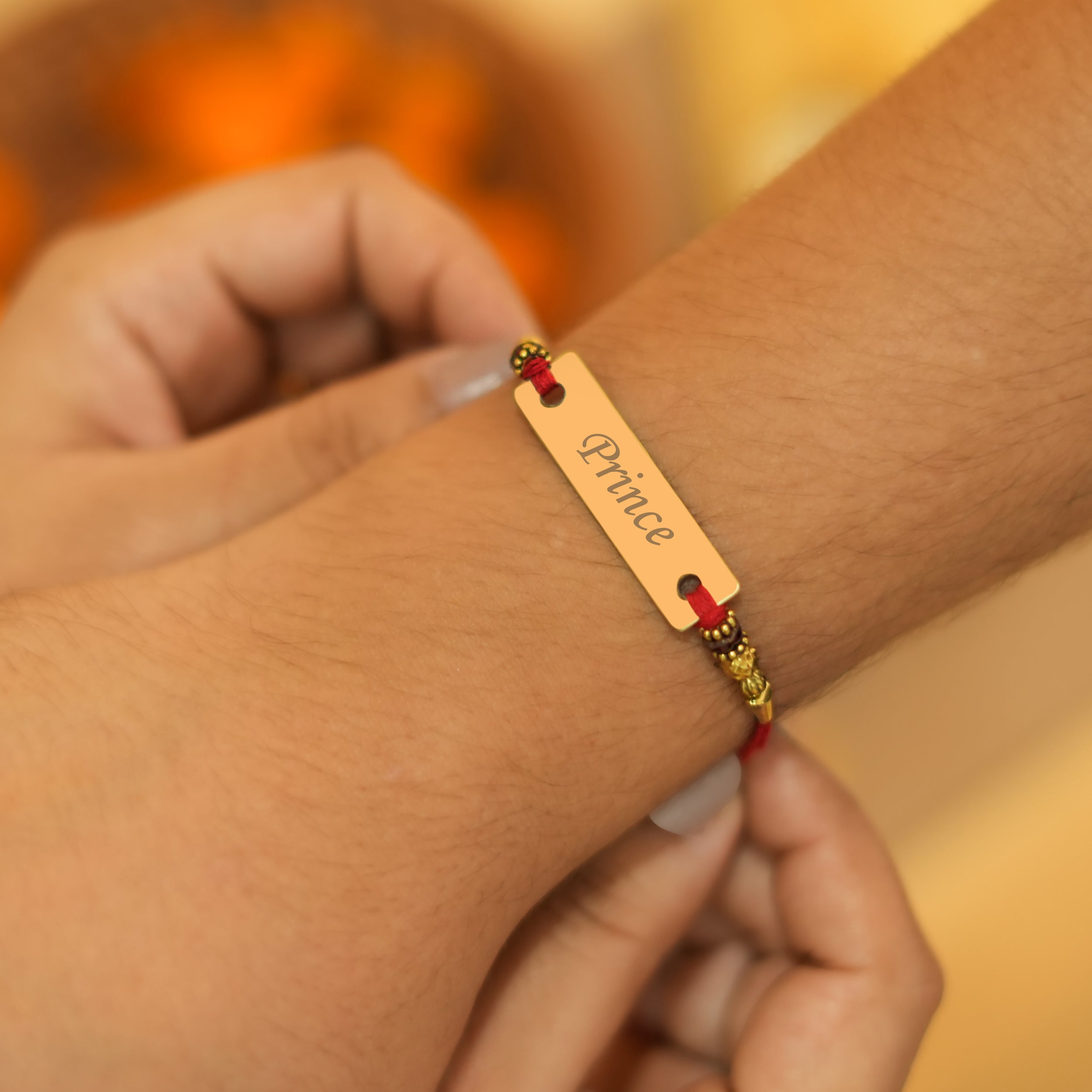 Personalized Regal Thread Rakhi With Name