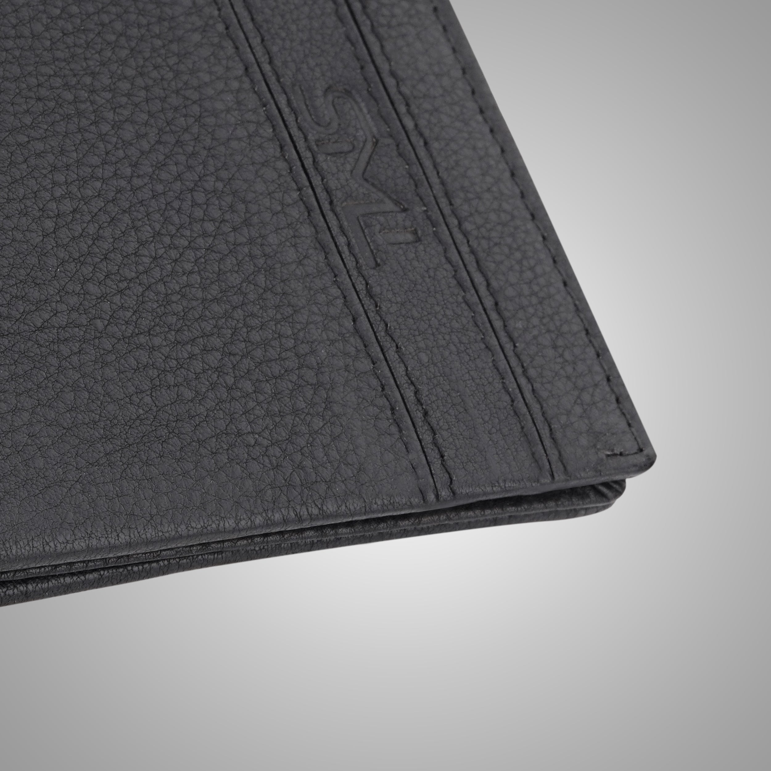 Noble Stripes Leather Wallet For Men - Grey