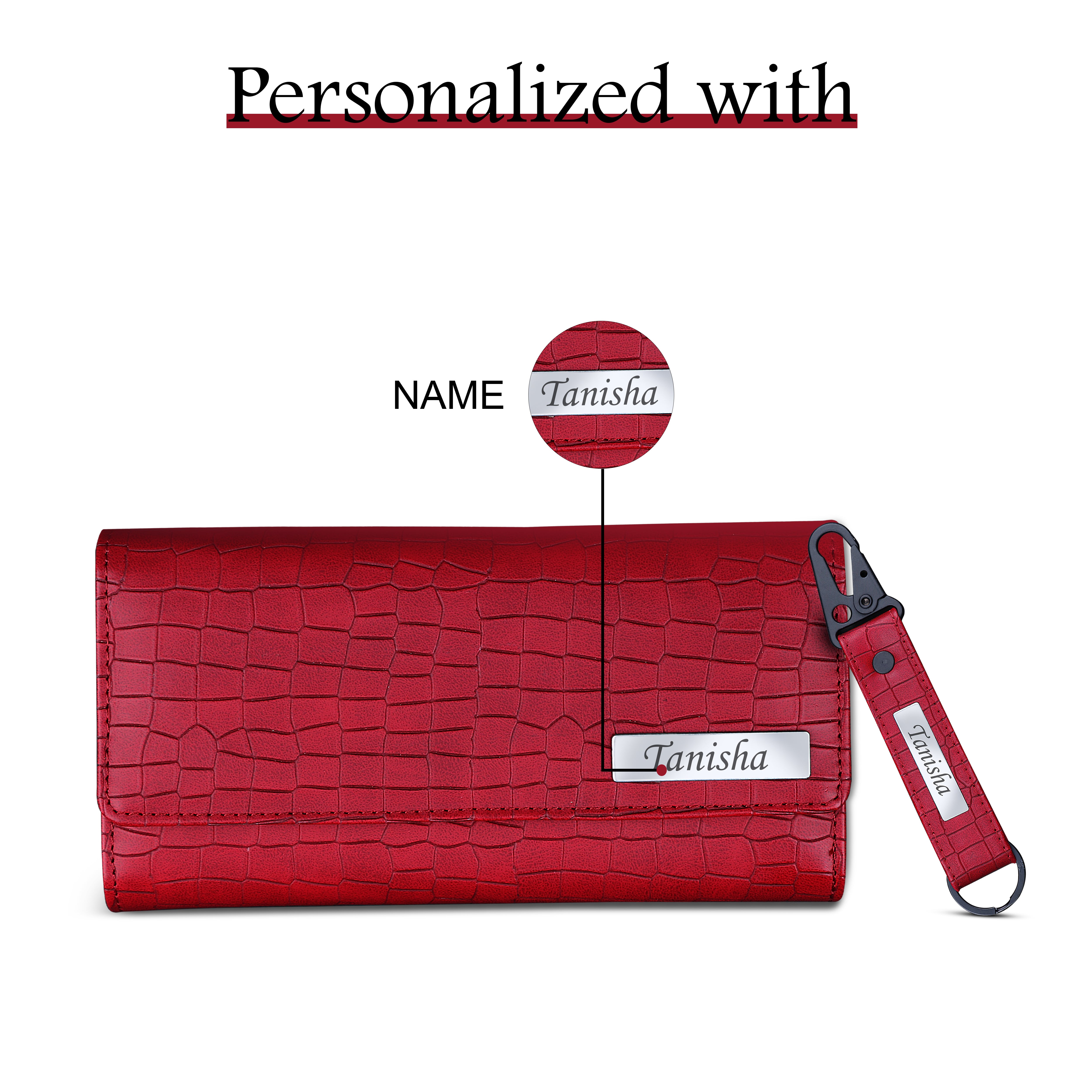 Personalized Brick Style Clutch Keychain & Chocolate Gift Set