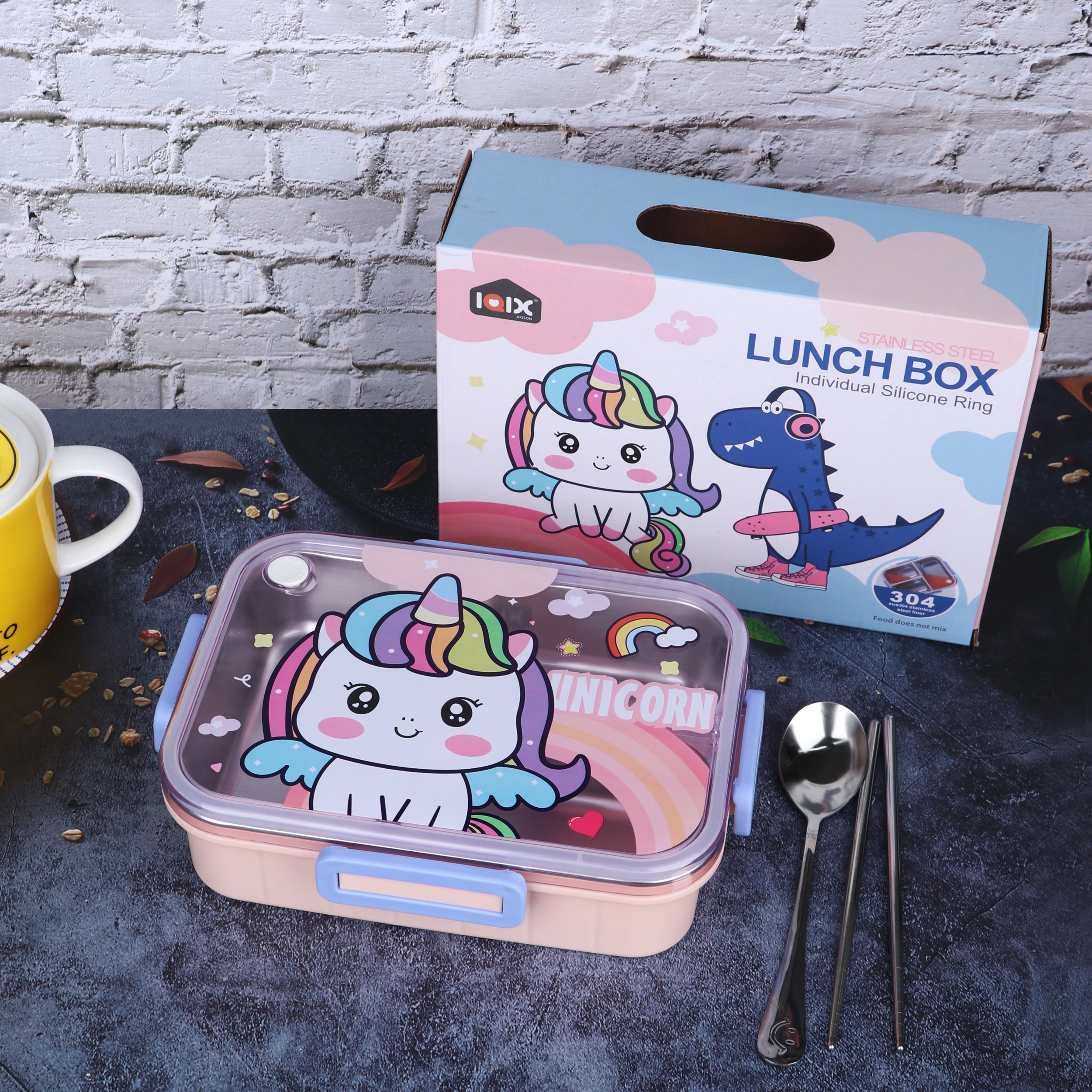 Toony Vacuum Insulated Lunch Box With Spoon & Chopsticks