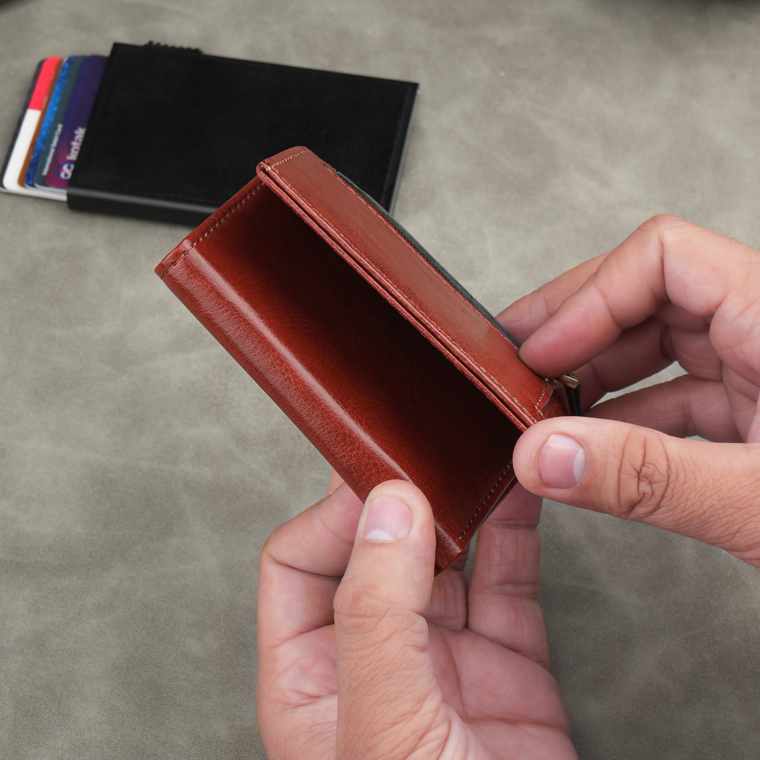 Cipher RFID-Protected Wallet With Detachable Cardholder - Tan