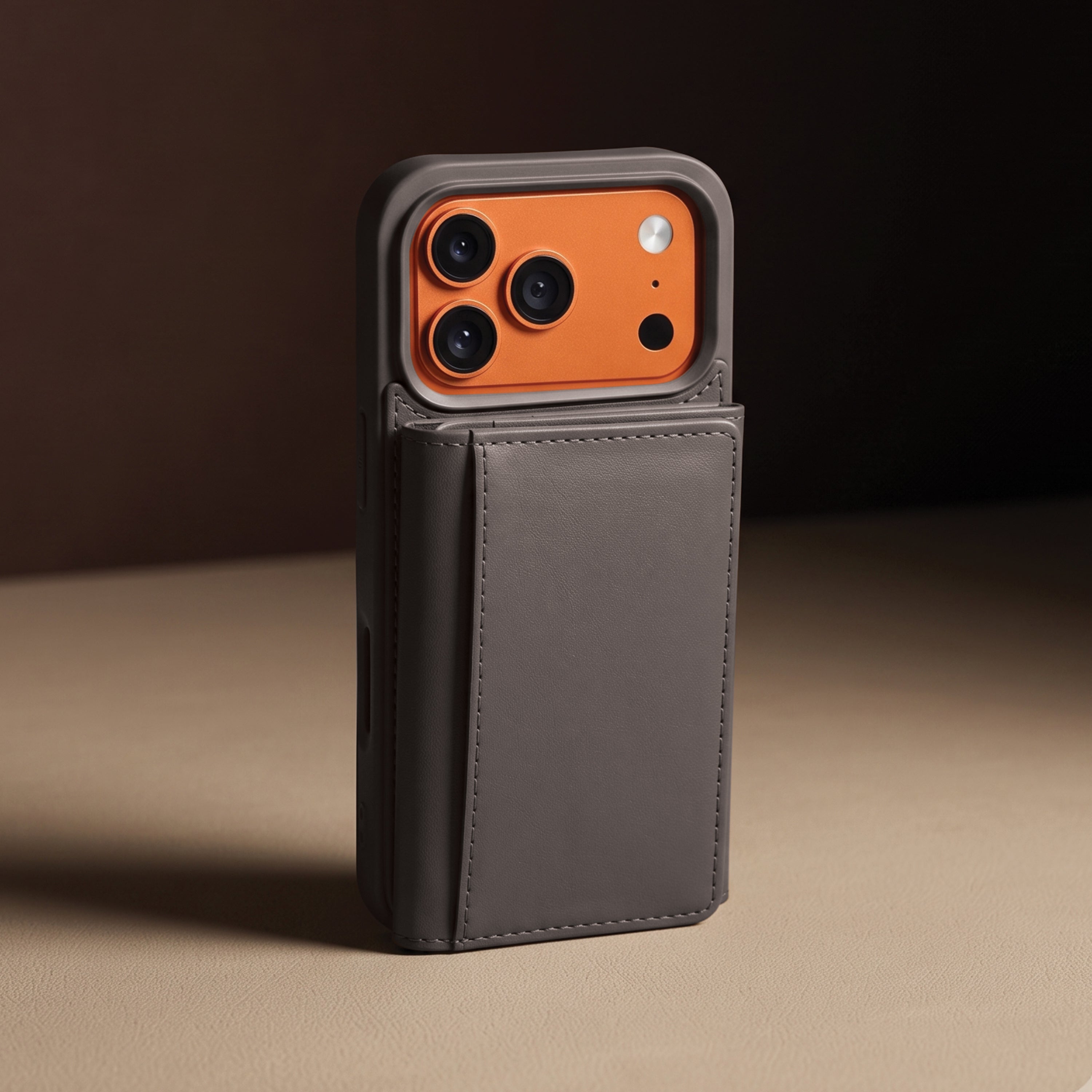 iPhone 17 Pro Max Magnetic Case with Detachable Cardholder - Grey